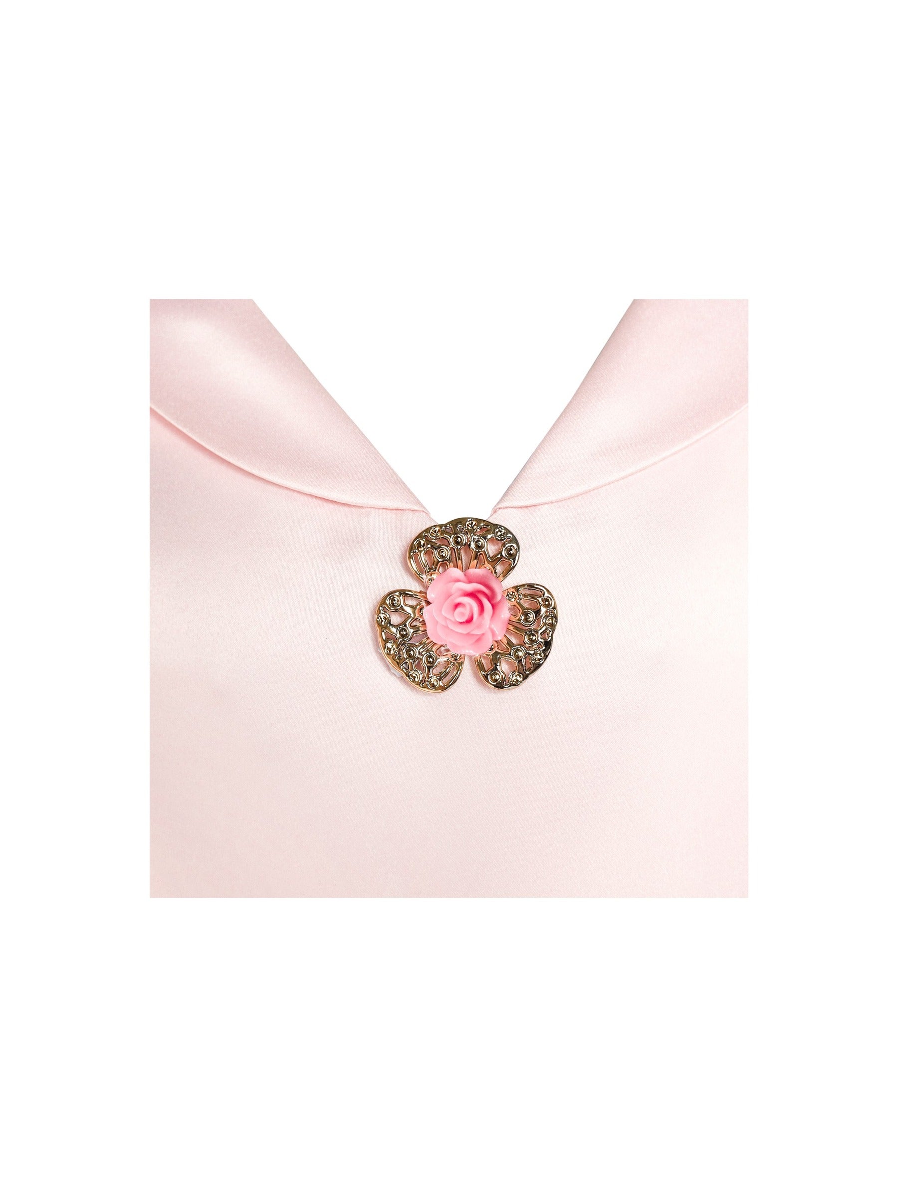 Girls Dress Flower Garden Print Elegant Chinese Style Pink