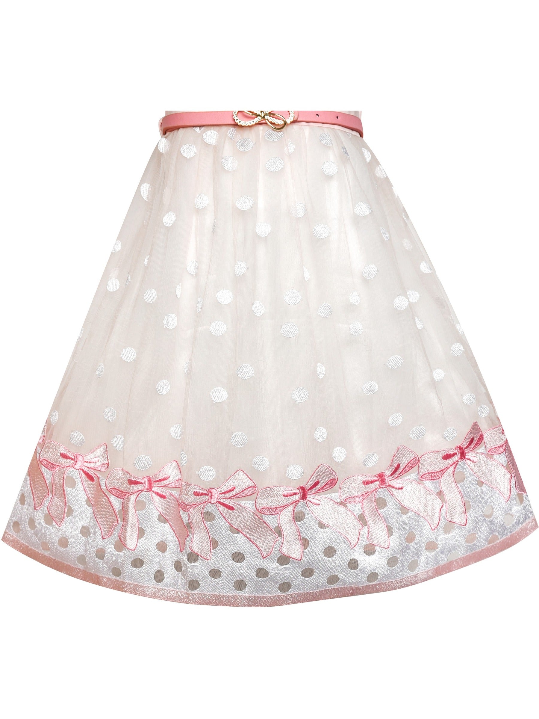 Girls Dress Flower Garden Print Elegant Chinese Style Pink
