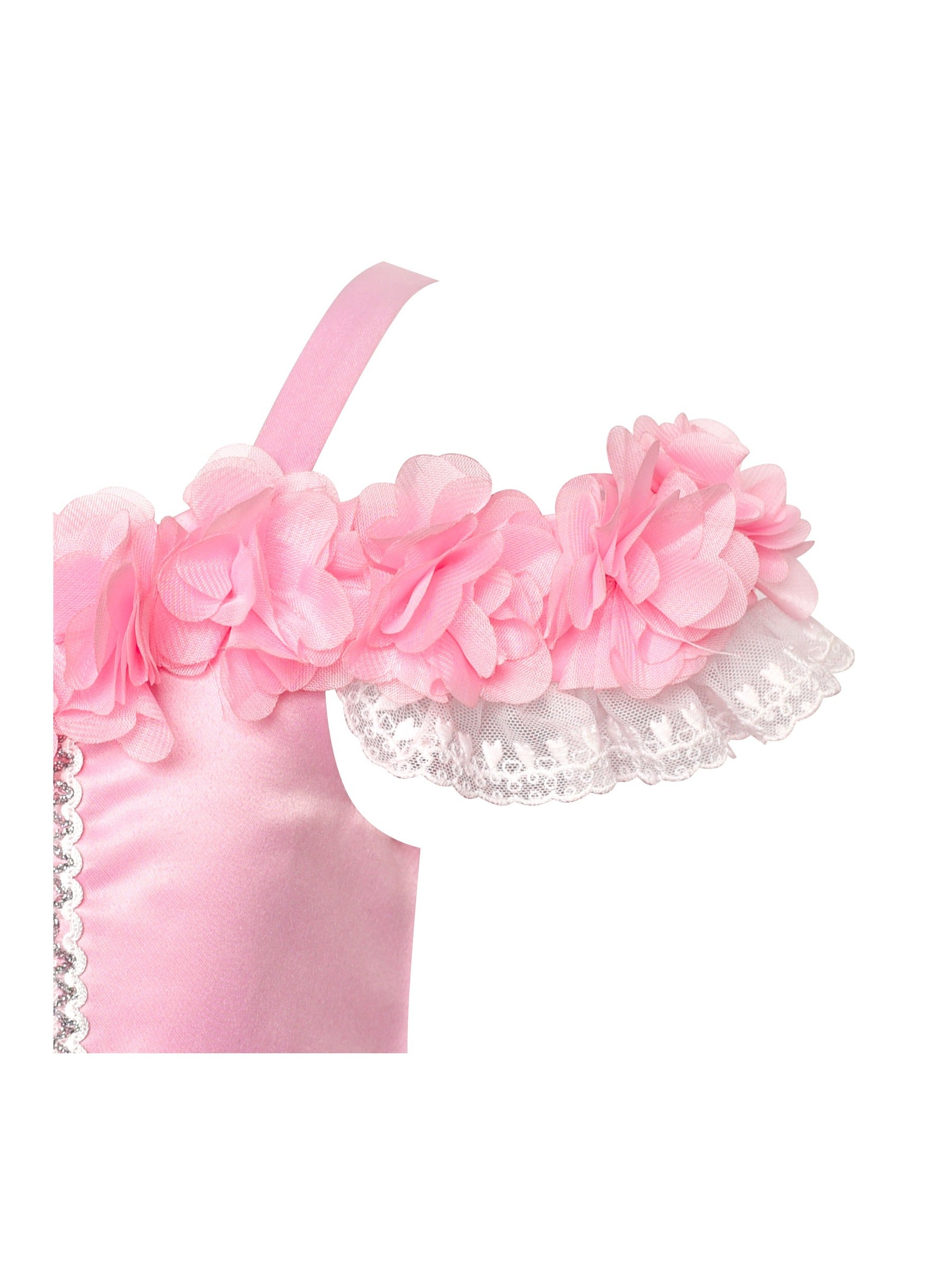 Flower Girls Dress Pink Cold Shoulder Bridesmaid Wedding Pink