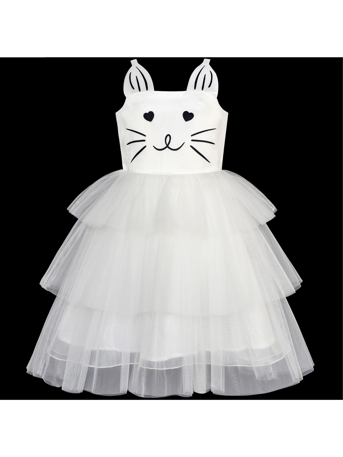 Girls Dress Pink Bow Tie Wedding Lace Tulle Overlay Layered White