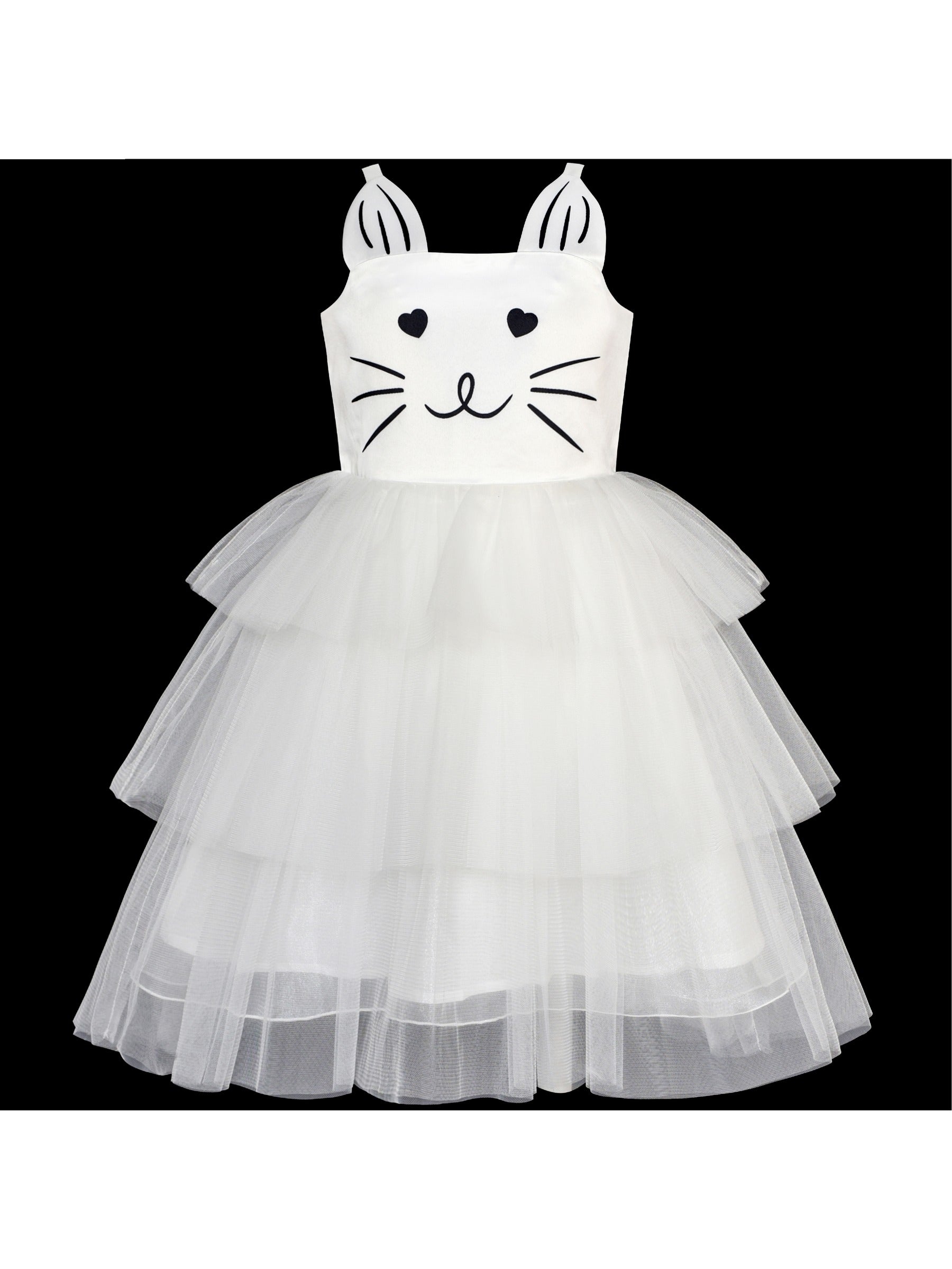 Girls Dress Pink Bow Tie Wedding Lace Tulle Overlay Layered White