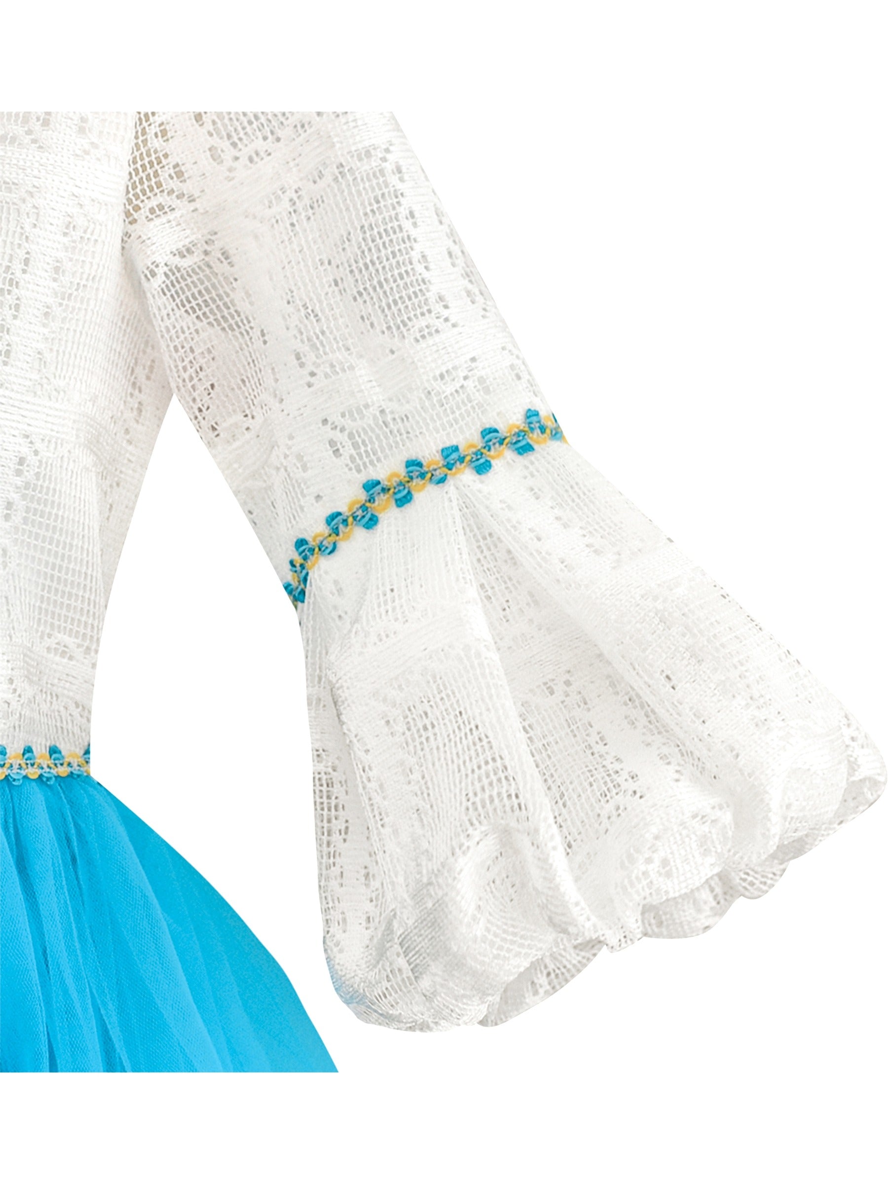 Girls Dress White and Black Hi-lo Party Dancing Pageant Blue