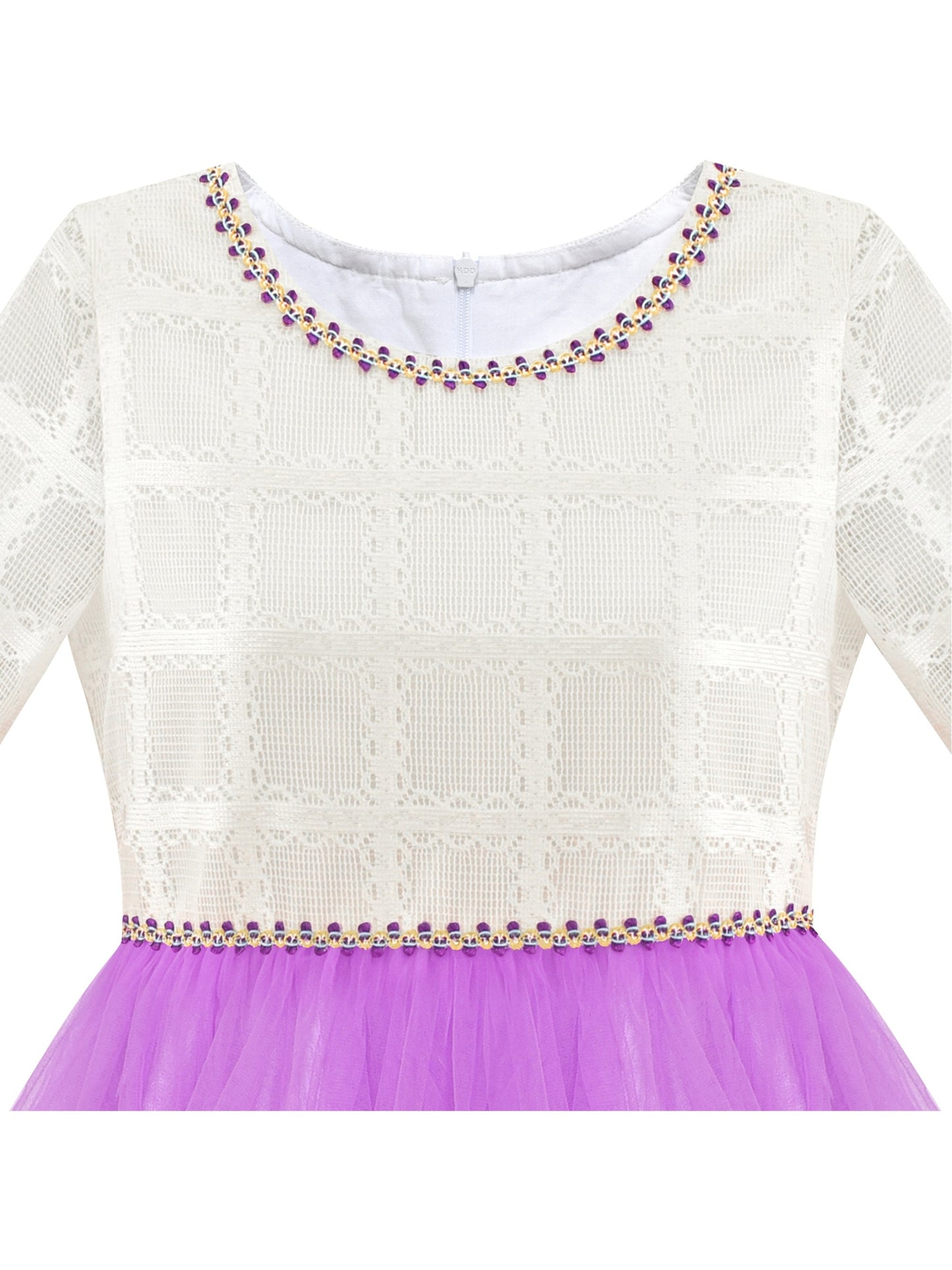 Girls Dress White and Purple Hi-Lo Party Dancing Pageant Purple