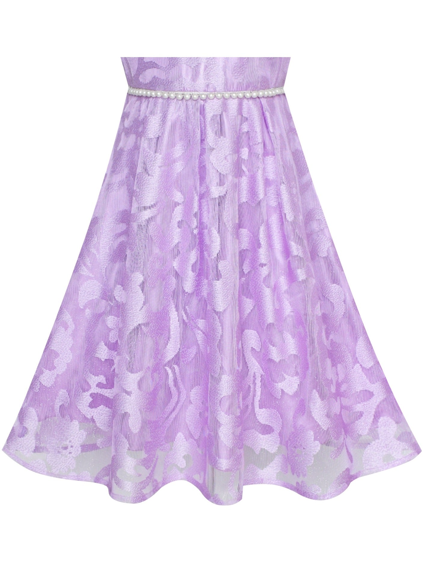 Girls Dress Colorful Dot Lace Halter Wedding Bridesmaid Gown Purple