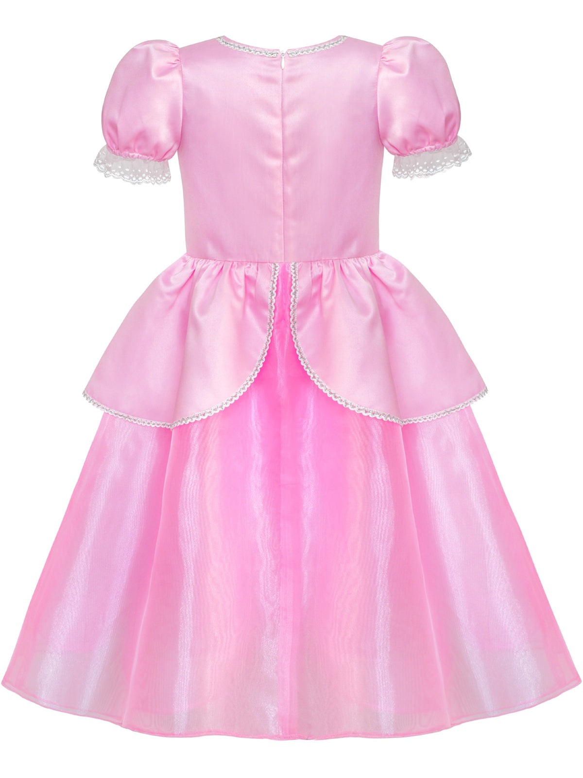 Girls Dress Pink Princess Crown Magic Wand Cosplay Dress Up - Pink (MH41-P)