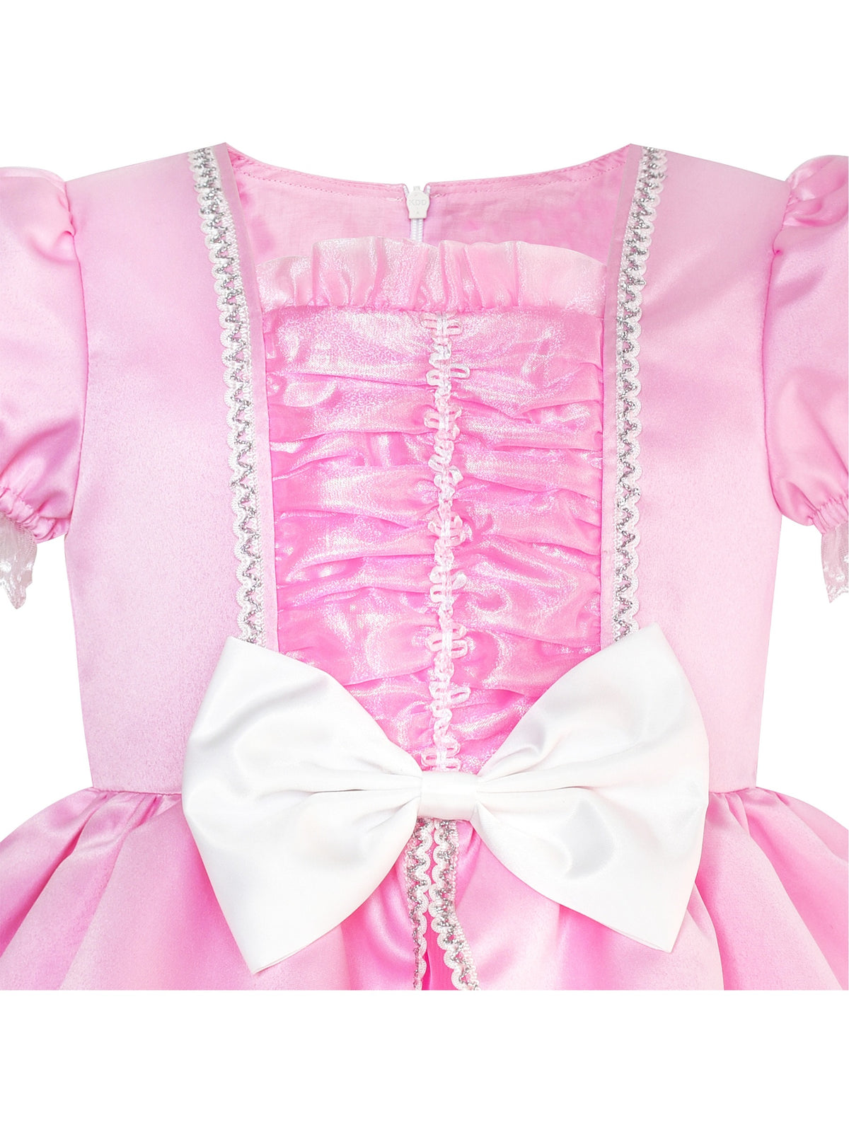 Girls Dress Pink Princess Crown Magic Wand Cosplay Dress Up - Pink (MH41-P)