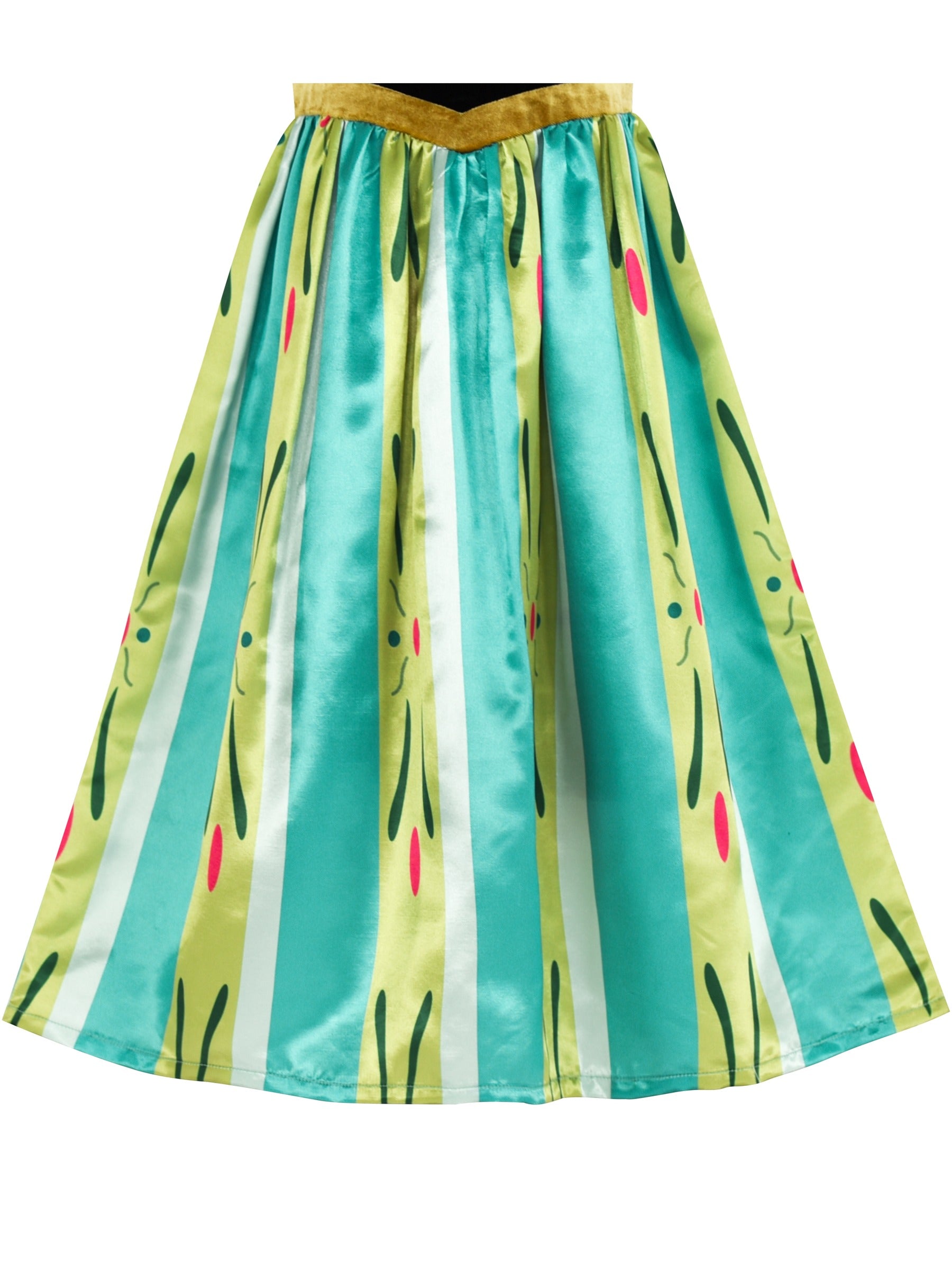Princess Dress Anna Costume Dress Up Cosplay Cloak Snowflake Green