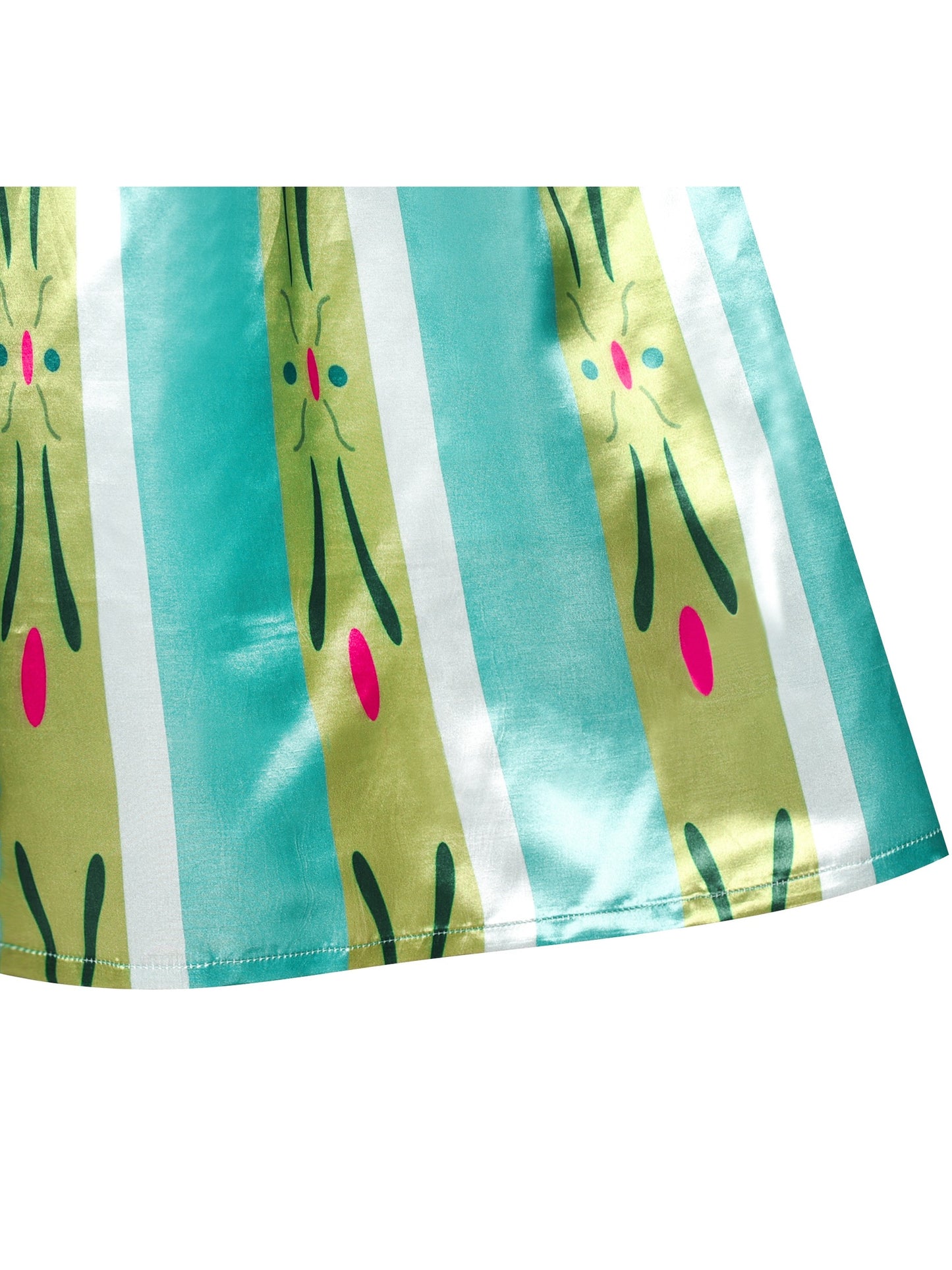 Princess Dress Anna Costume Dress Up Cosplay Cloak Snowflake Green