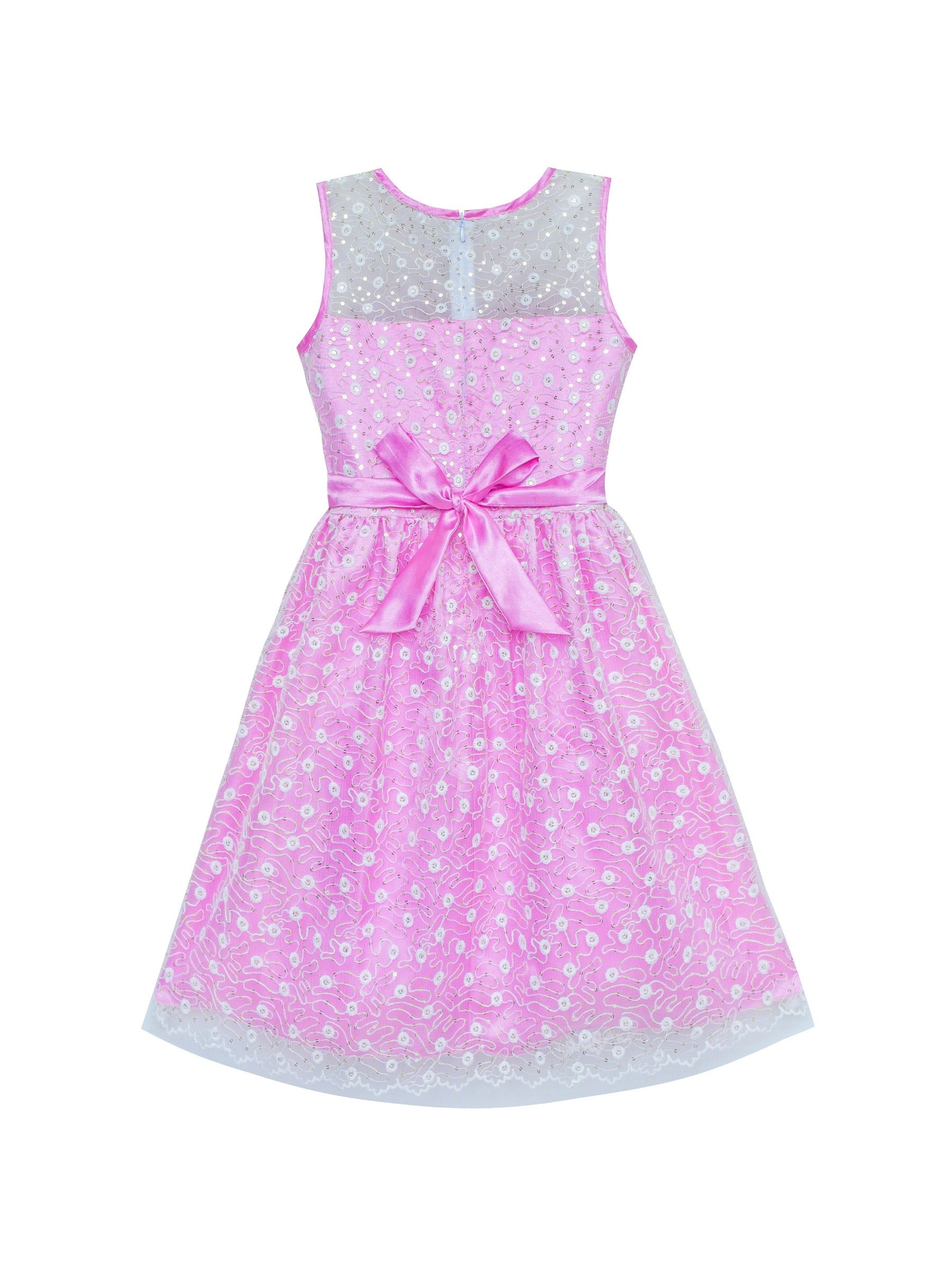 Flower Girl Dress Lace Sequin Flare Gray Wedding Party Purple