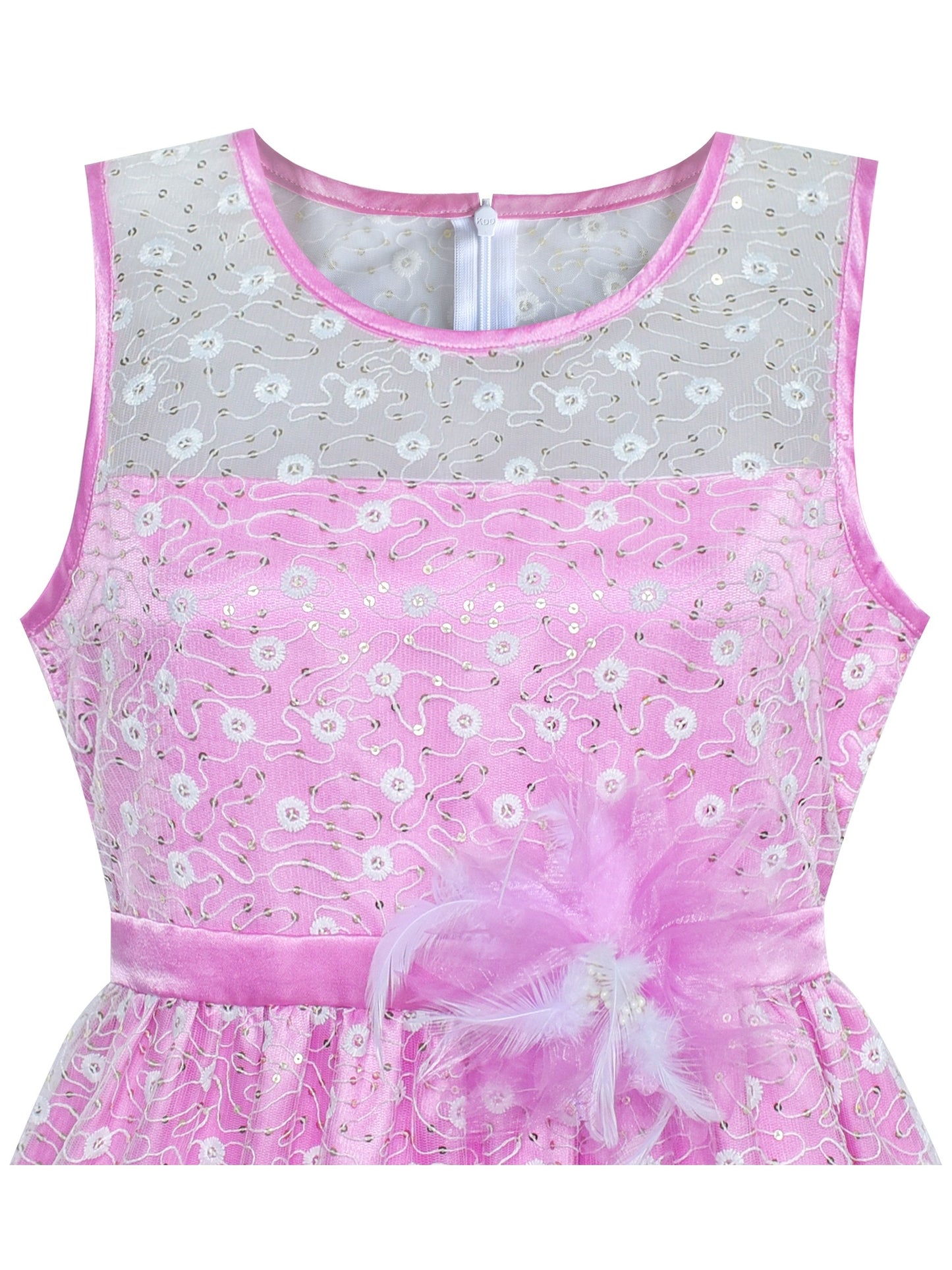 Flower Girl Dress Lace Sequin Flare Gray Wedding Party Purple
