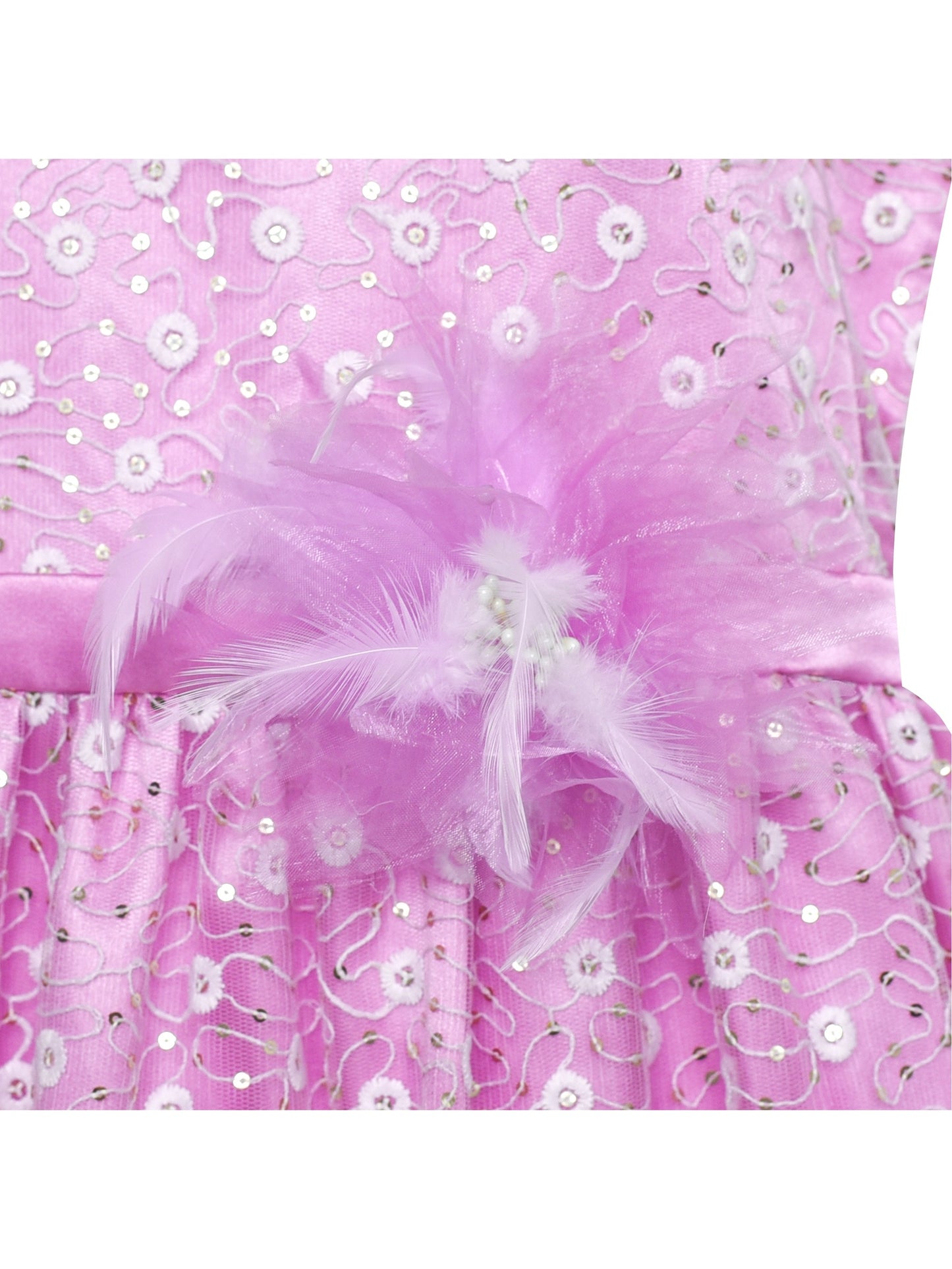 Flower Girl Dress Lace Sequin Flare Gray Wedding Party Purple