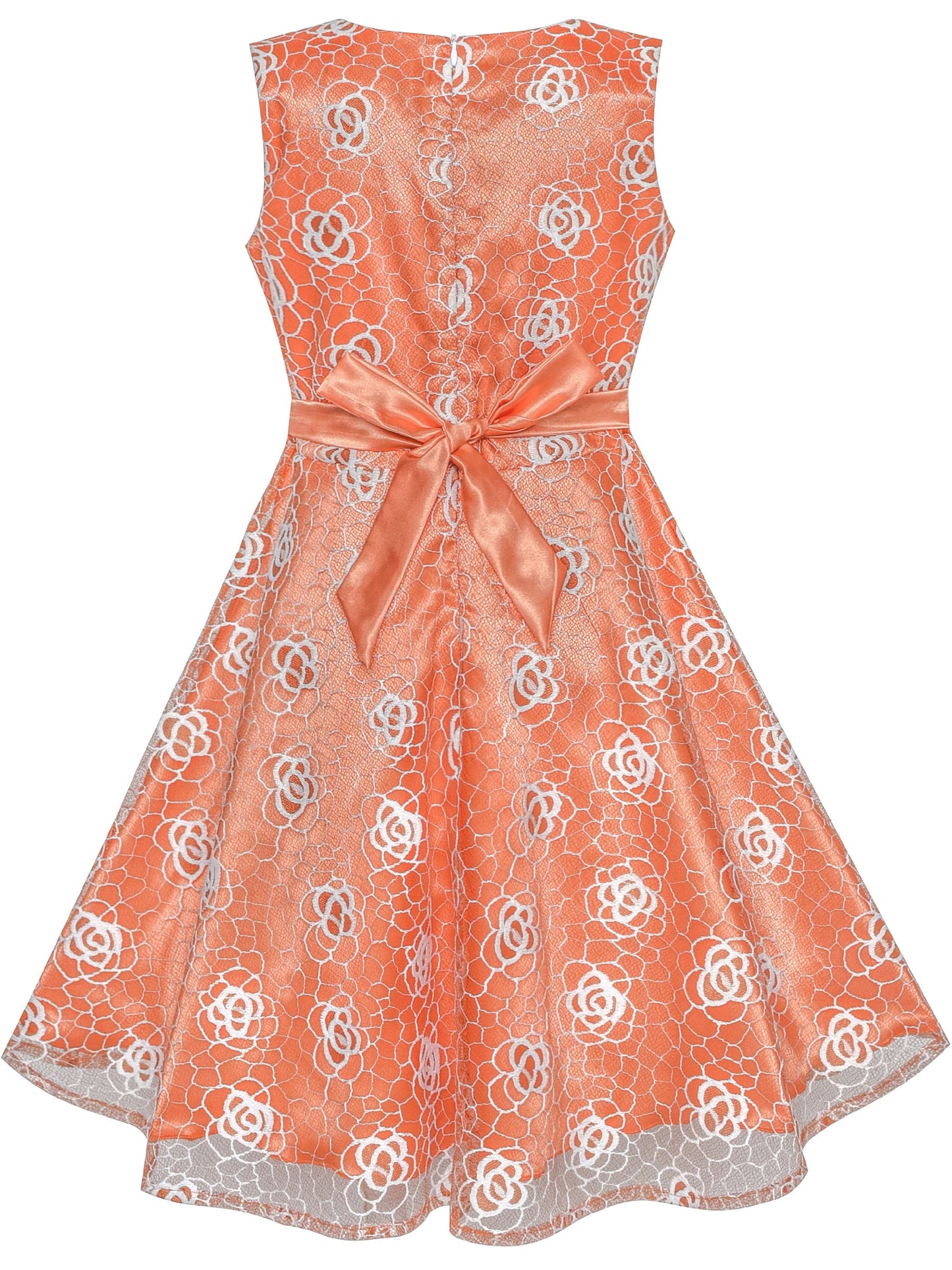 Girls Dress Blue Rose Wedding Pageant Kids Boutique Orange
