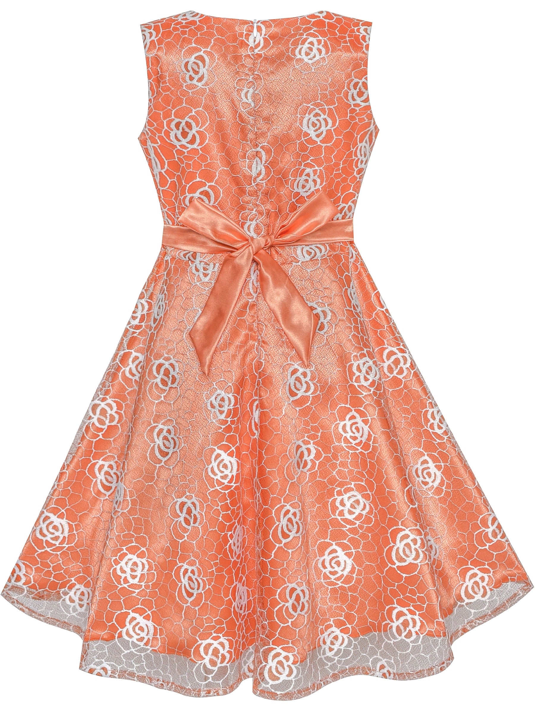 Girls Dress Blue Rose Wedding Pageant Kids Boutique Orange