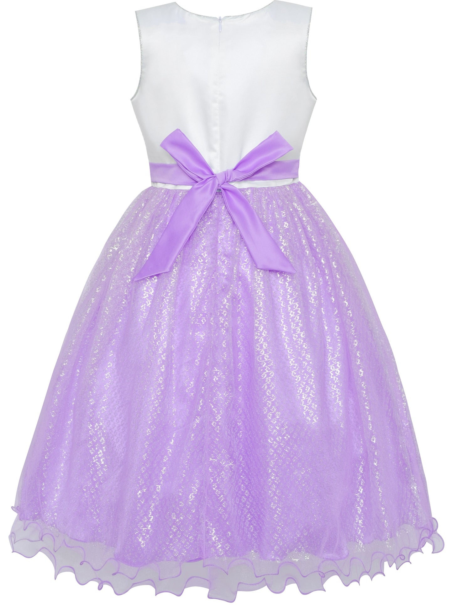 Girls Dress Glitter Sequin Wedding Bridesmaid Pageant Purple
