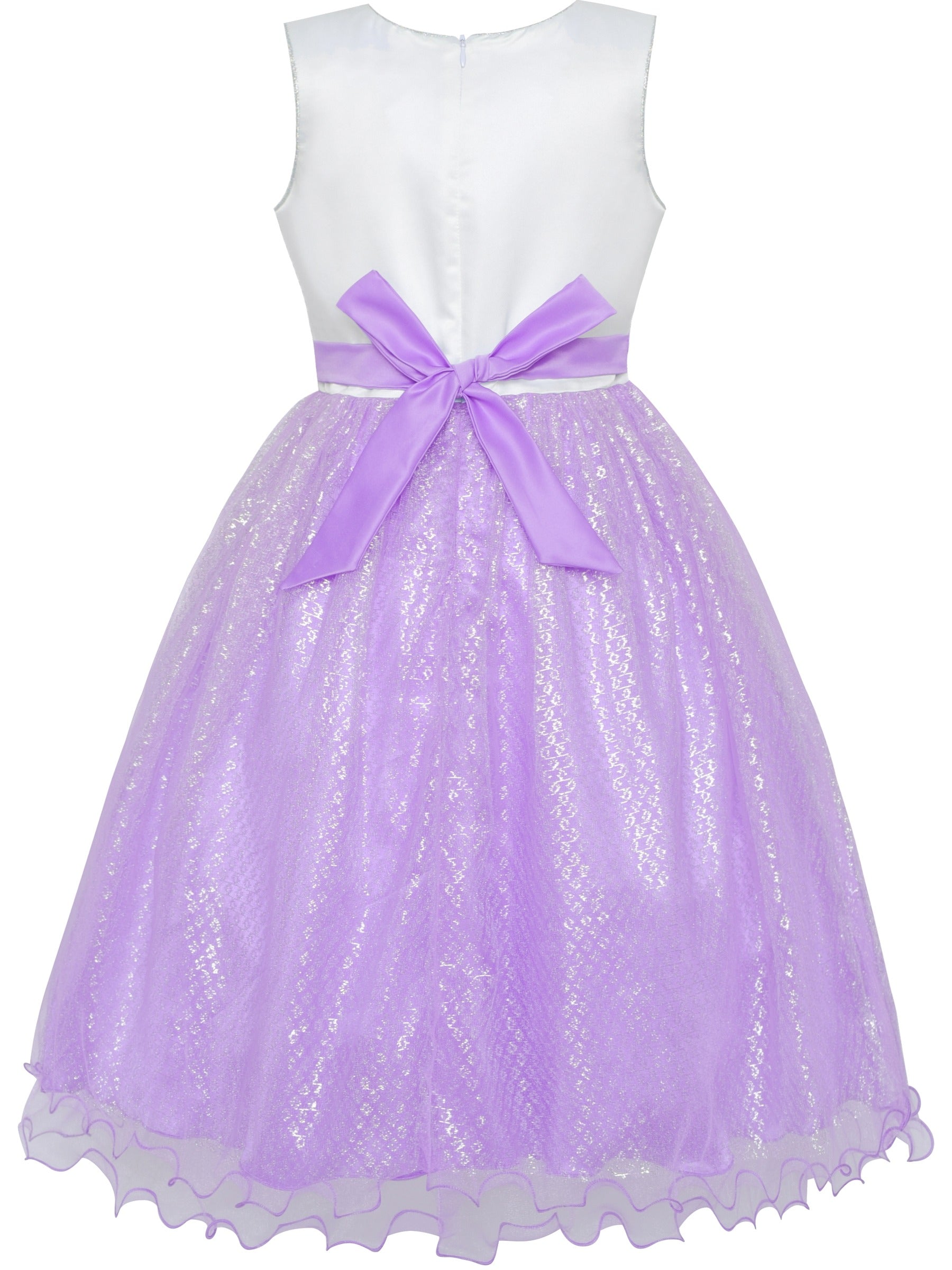 Girls Dress Glitter Sequin Wedding Bridesmaid Pageant Purple