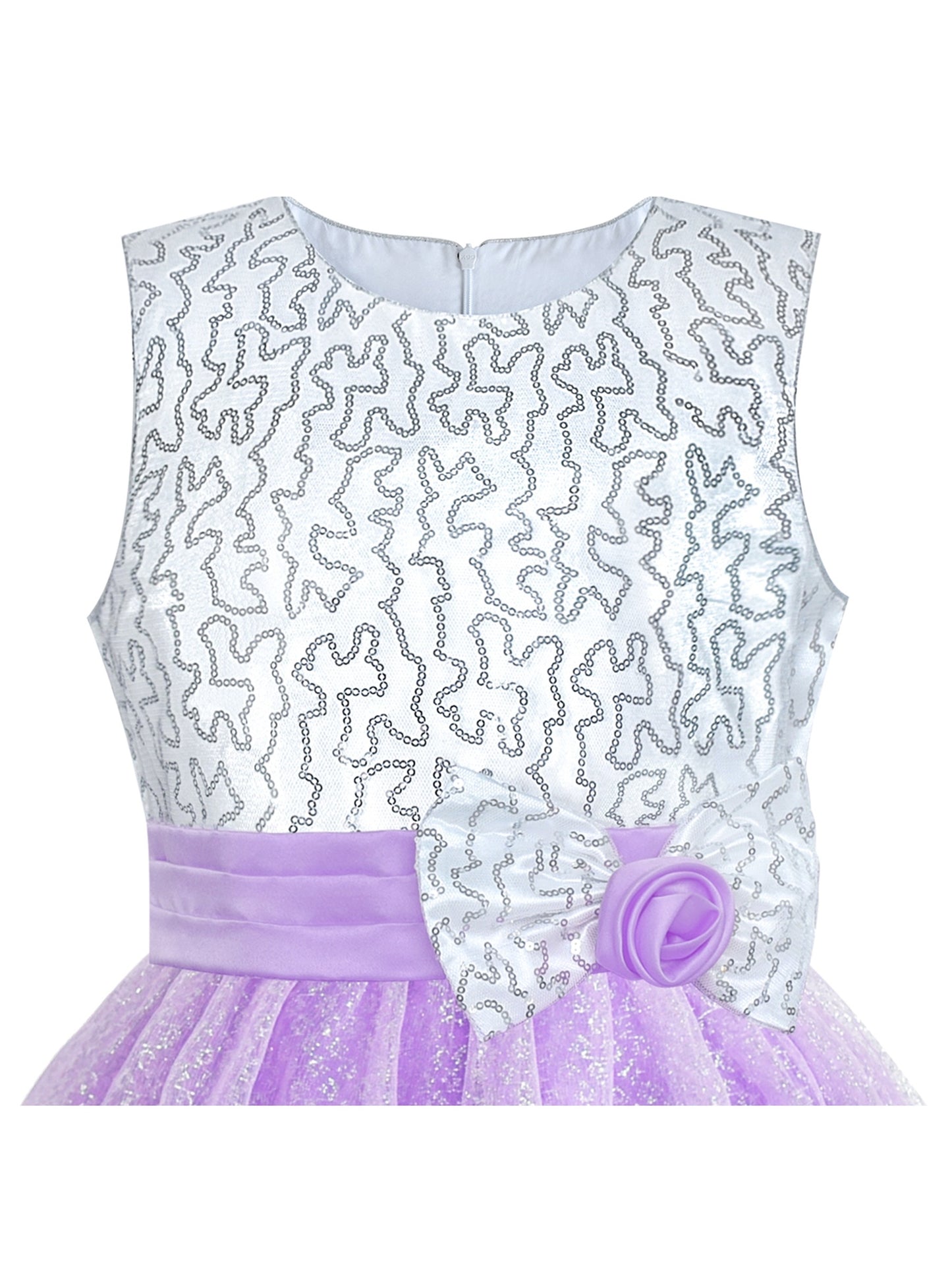Girls Dress Glitter Sequin Wedding Bridesmaid Pageant Purple