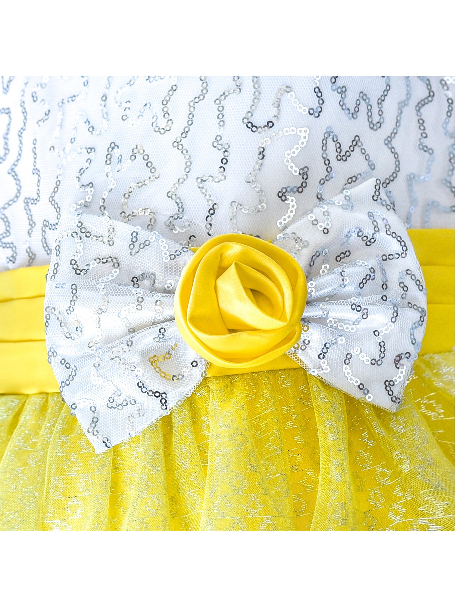Girls Dress Glitter Sequin Wedding Bridesmaid Pageant Yellow