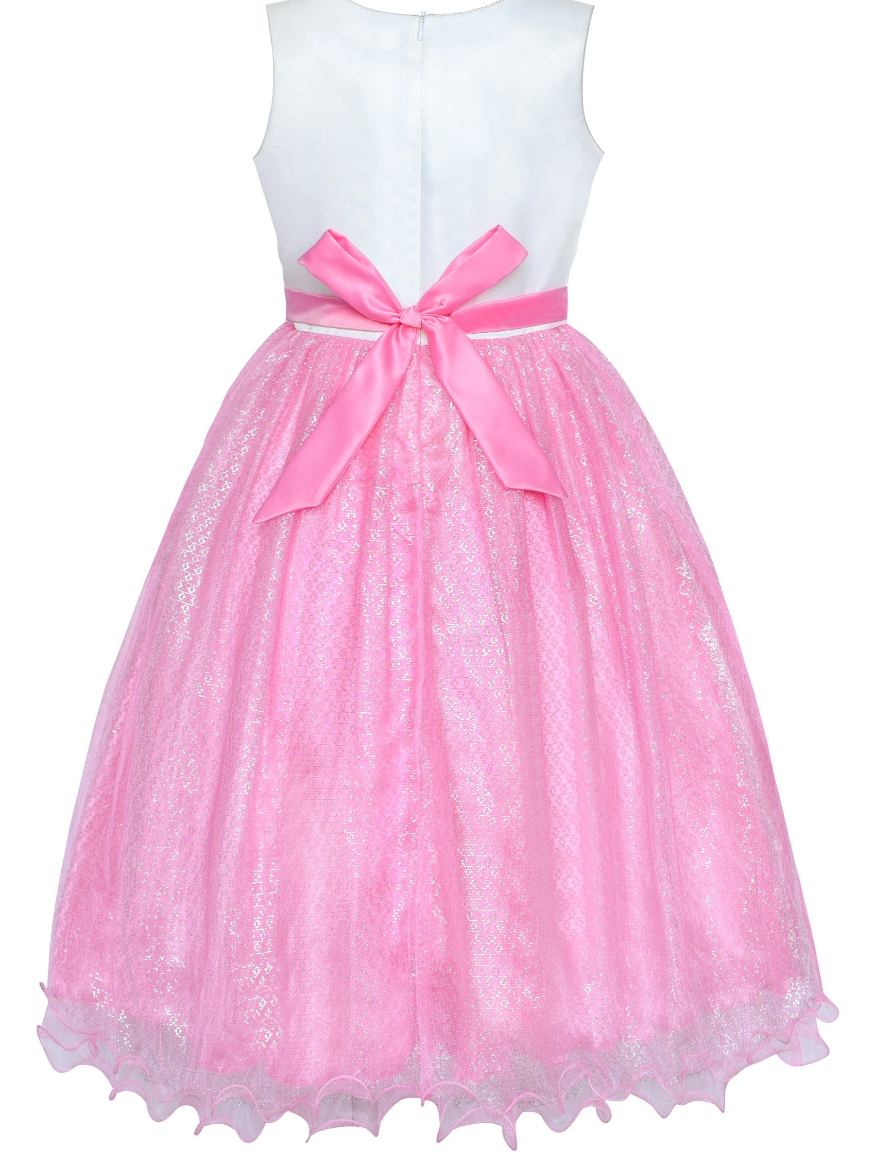 Girls Dress Glitter Sequin Wedding Bridesmaid Pageant Pink
