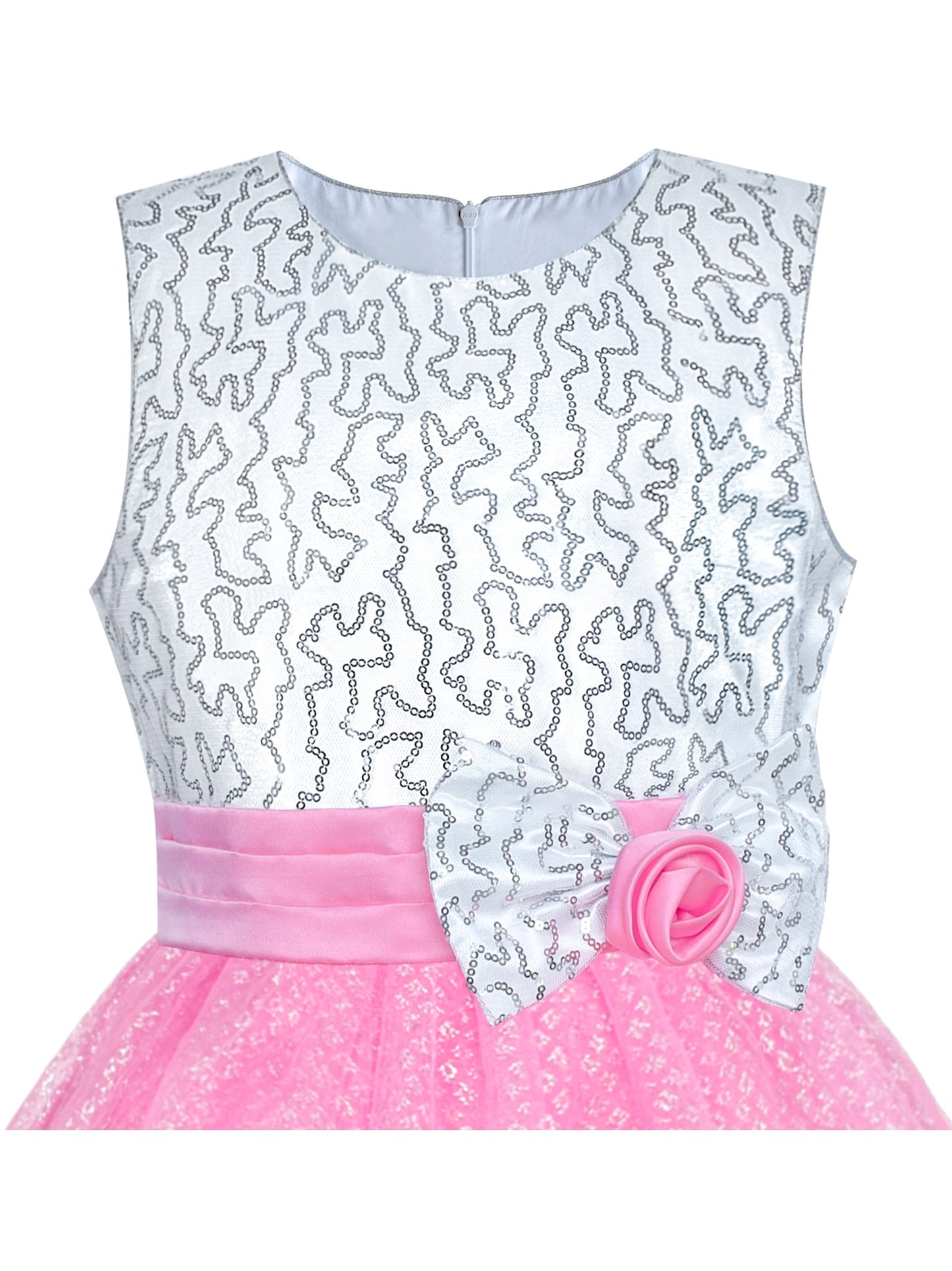 Girls Dress Glitter Sequin Wedding Bridesmaid Pageant Pink