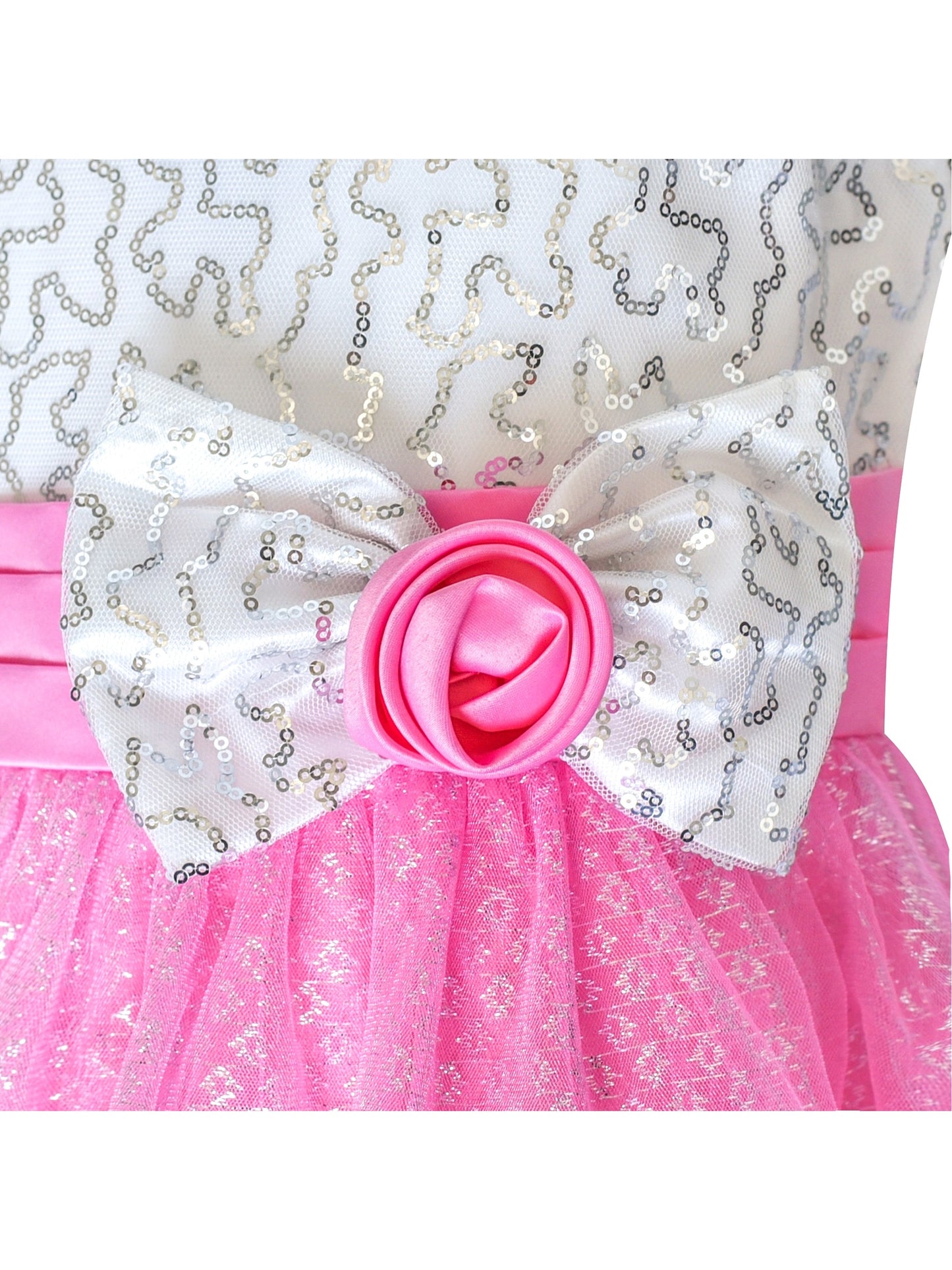 Girls Dress Glitter Sequin Wedding Bridesmaid Pageant Pink