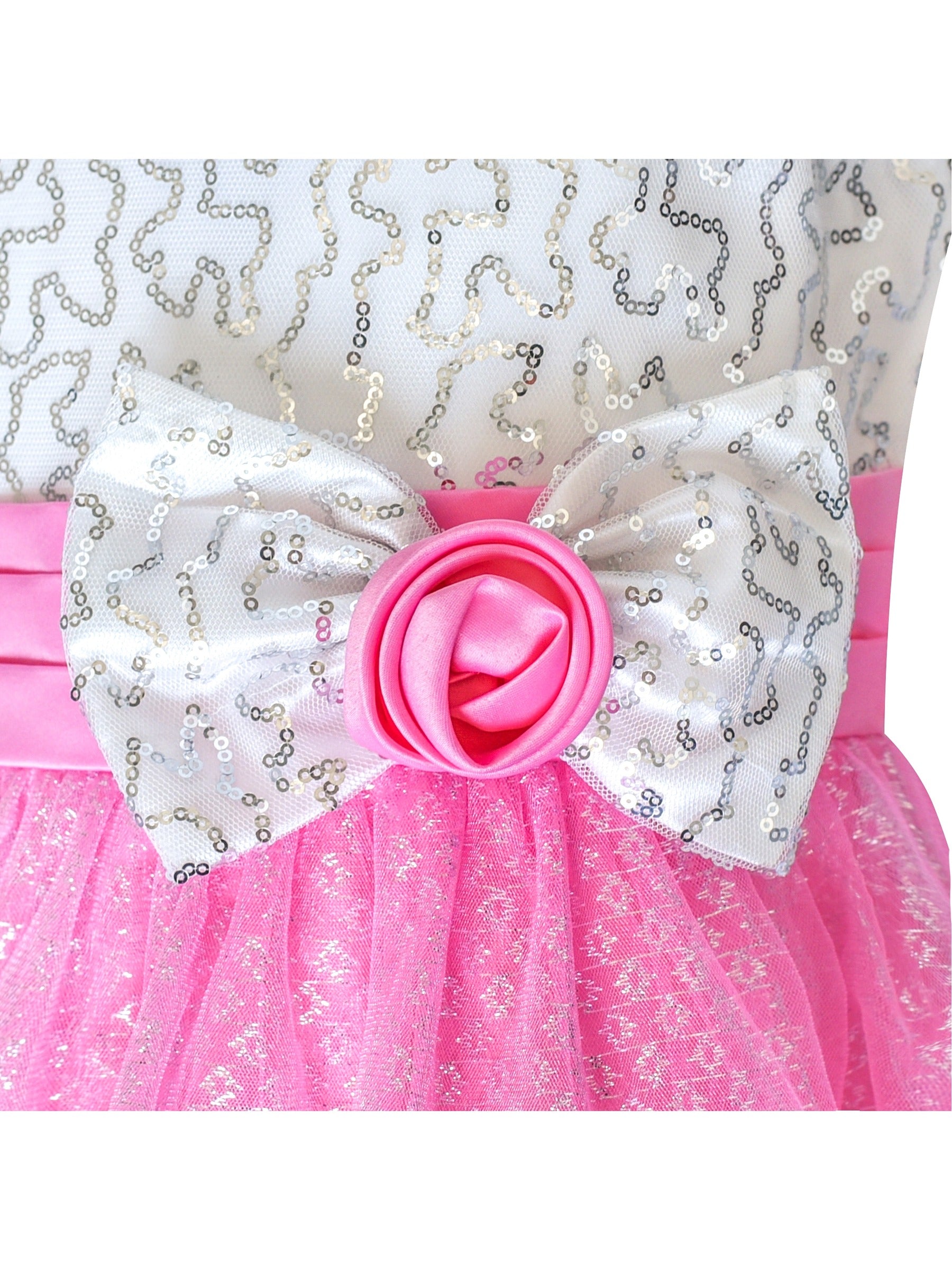 Girls Dress Glitter Sequin Wedding Bridesmaid Pageant Pink