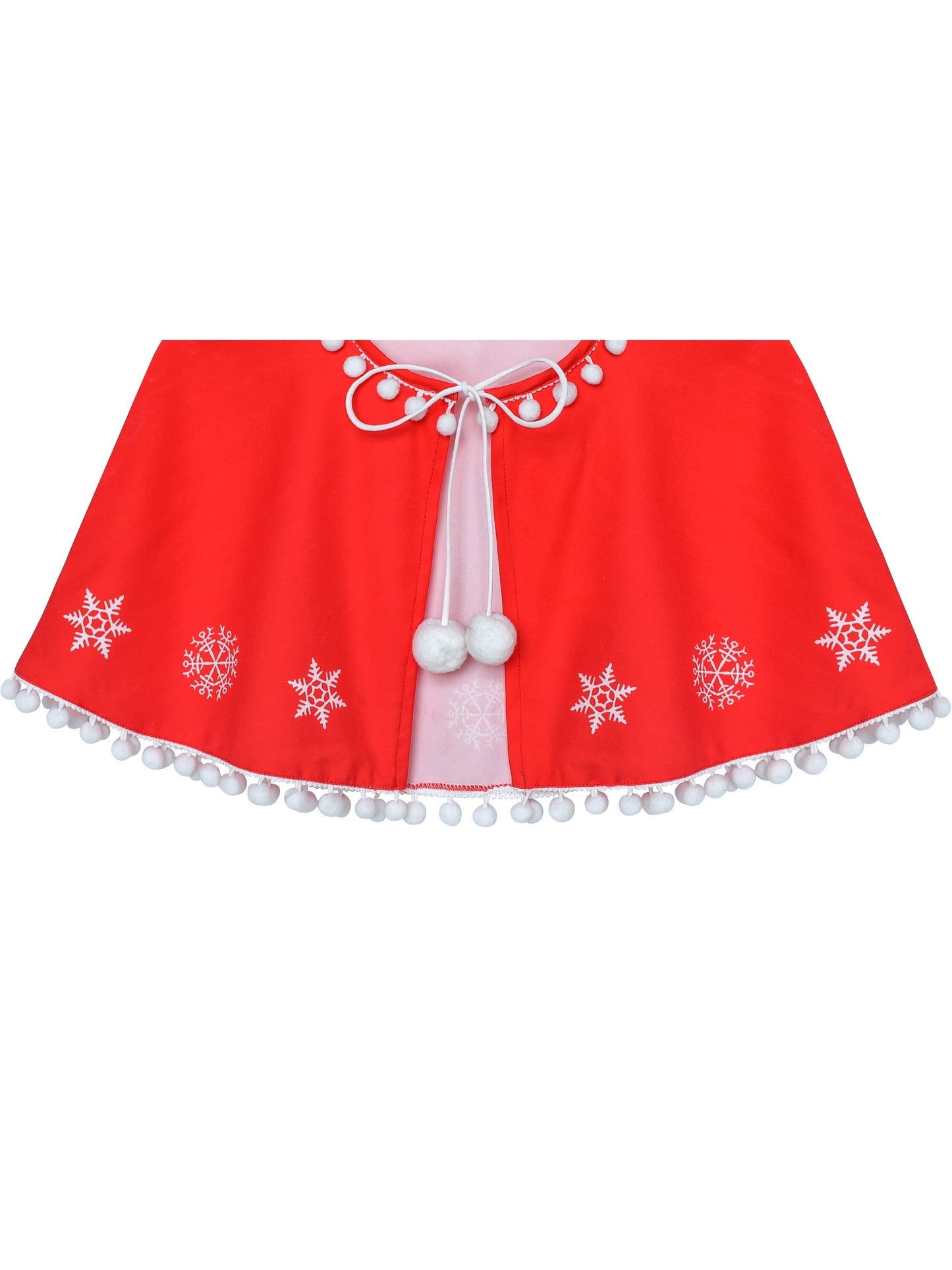 Girls Dress Red Cape Cloak Christmas New Year Holiday Party Red