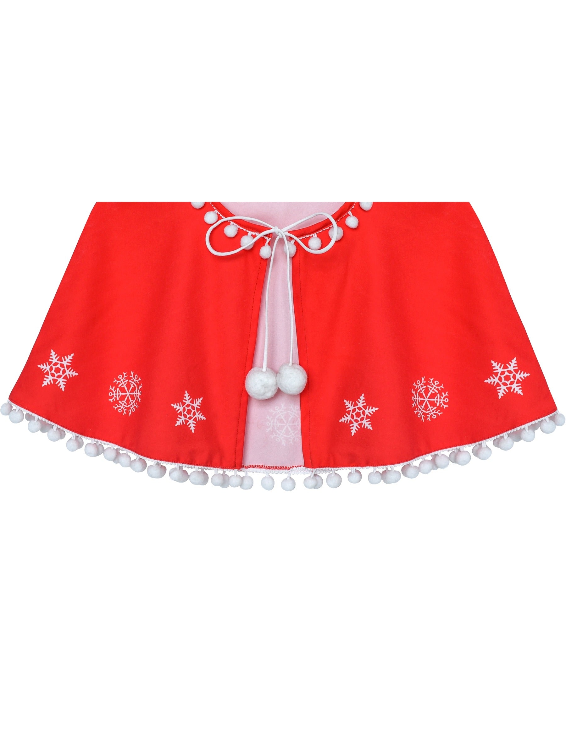 Girls Dress Red Cape Cloak Christmas New Year Holiday Party Red