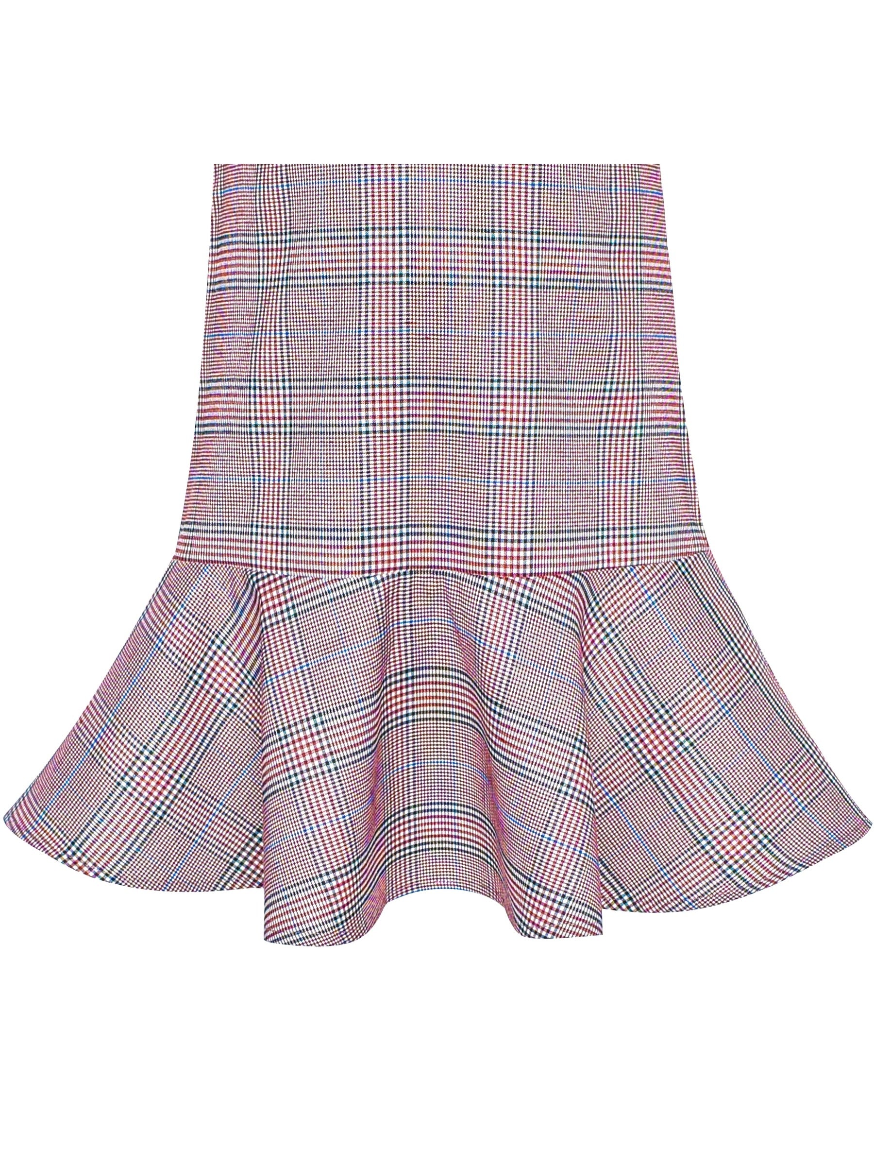 Girls Dress Red Tartan Back School Uniform White Collar Dress Multi-Color