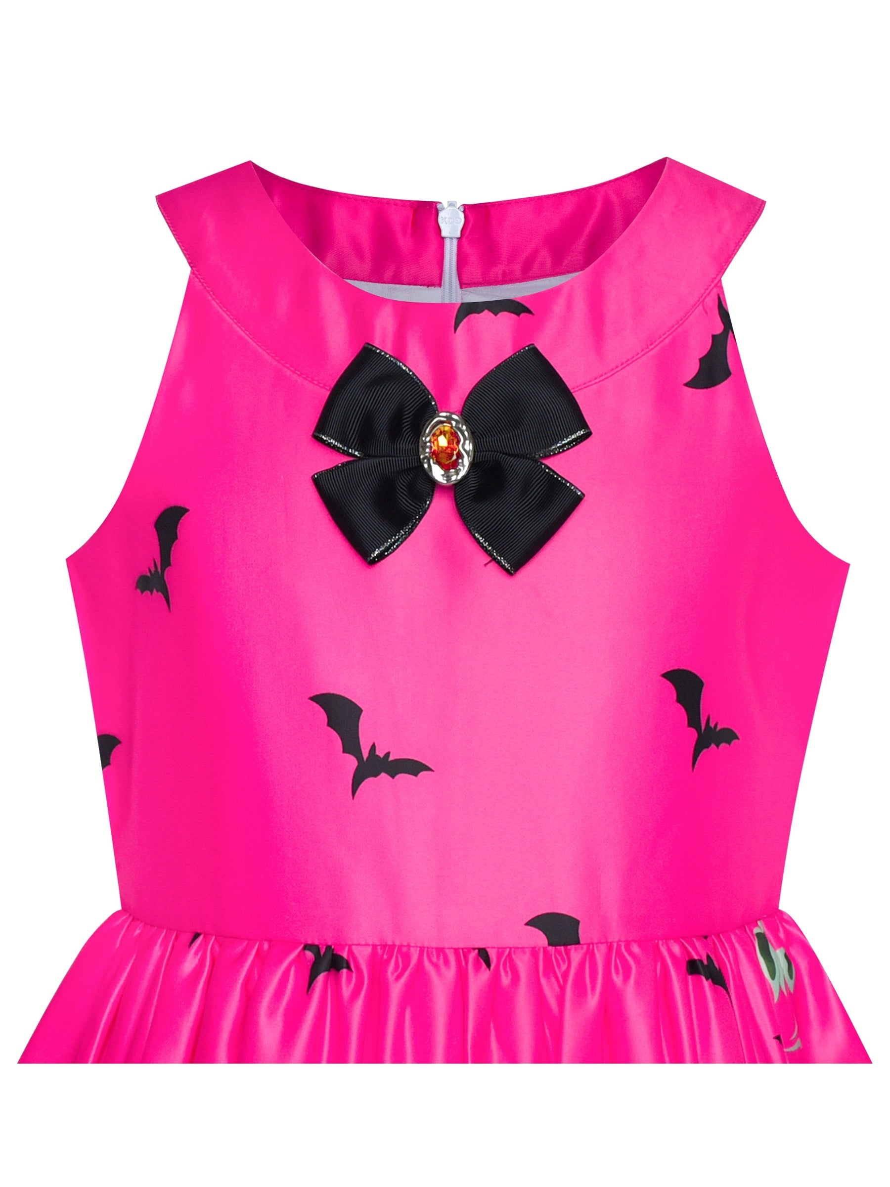 Girls Dress Halloween Witch Bat Pumpkin Costume Purple Dress Purple