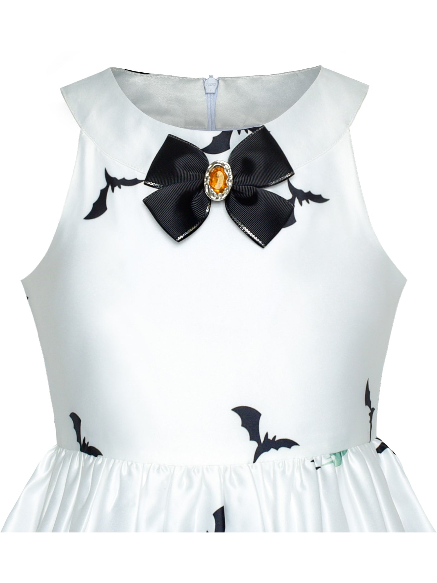 Girls Dress Halloween Witch Bat Pumpkin Costume Purple Dress White
