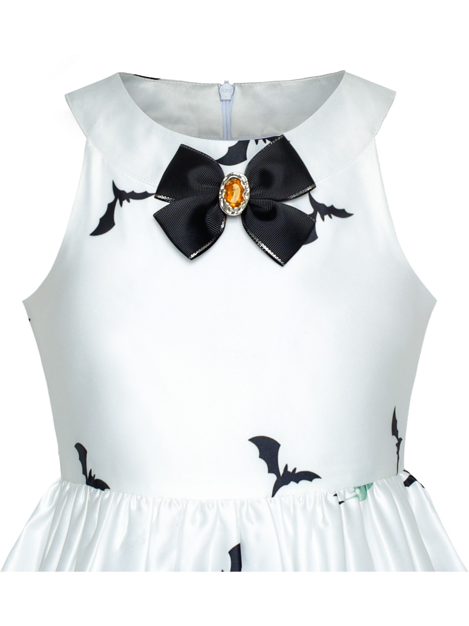 Girls Dress Halloween Witch Bat Pumpkin Costume Purple Dress White