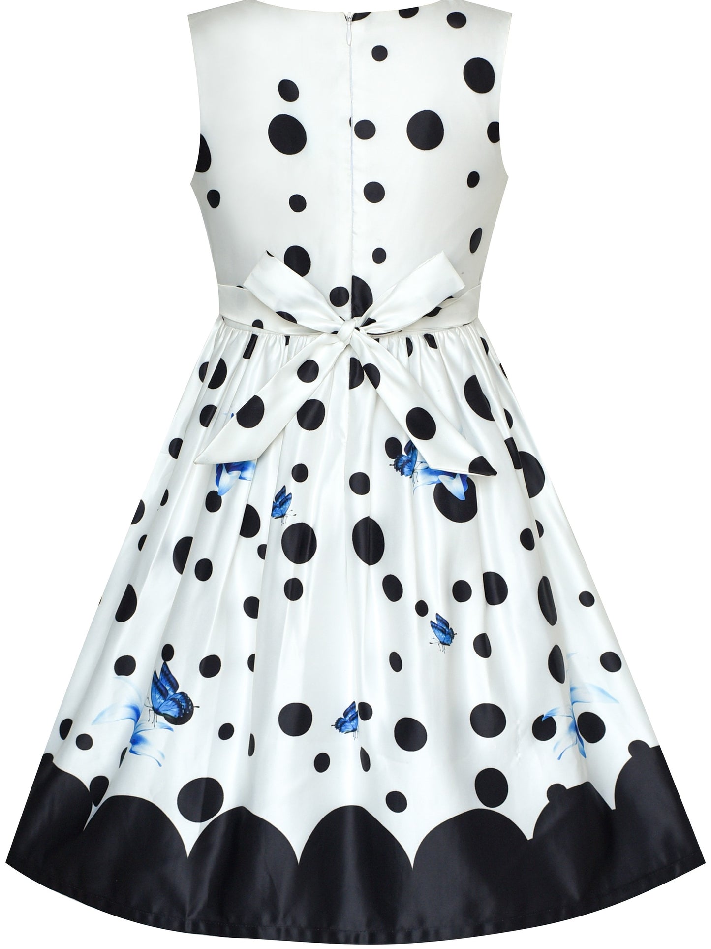 Girls Dress Flower Garden Print Elegant Chinese Style Multi-Color