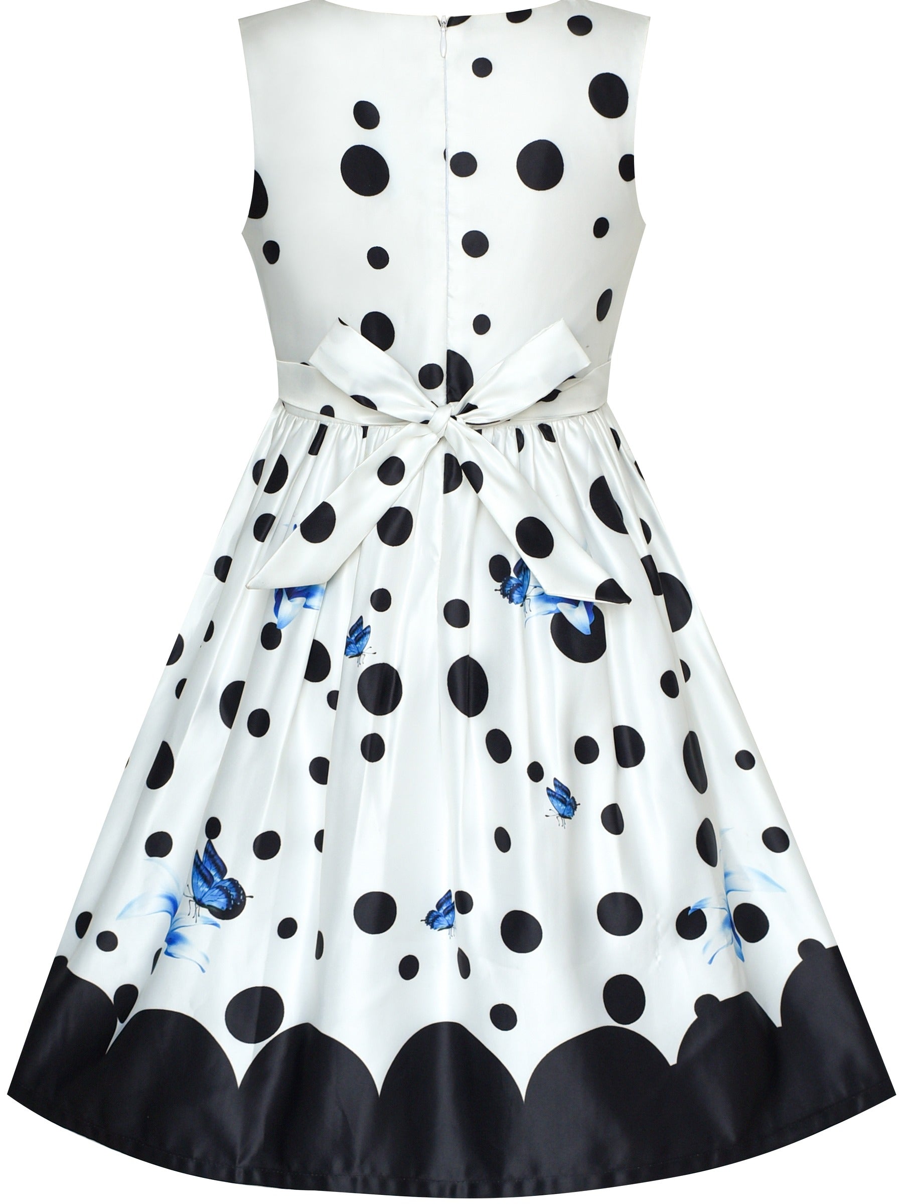 Girls Dress Flower Garden Print Elegant Chinese Style Multi-Color