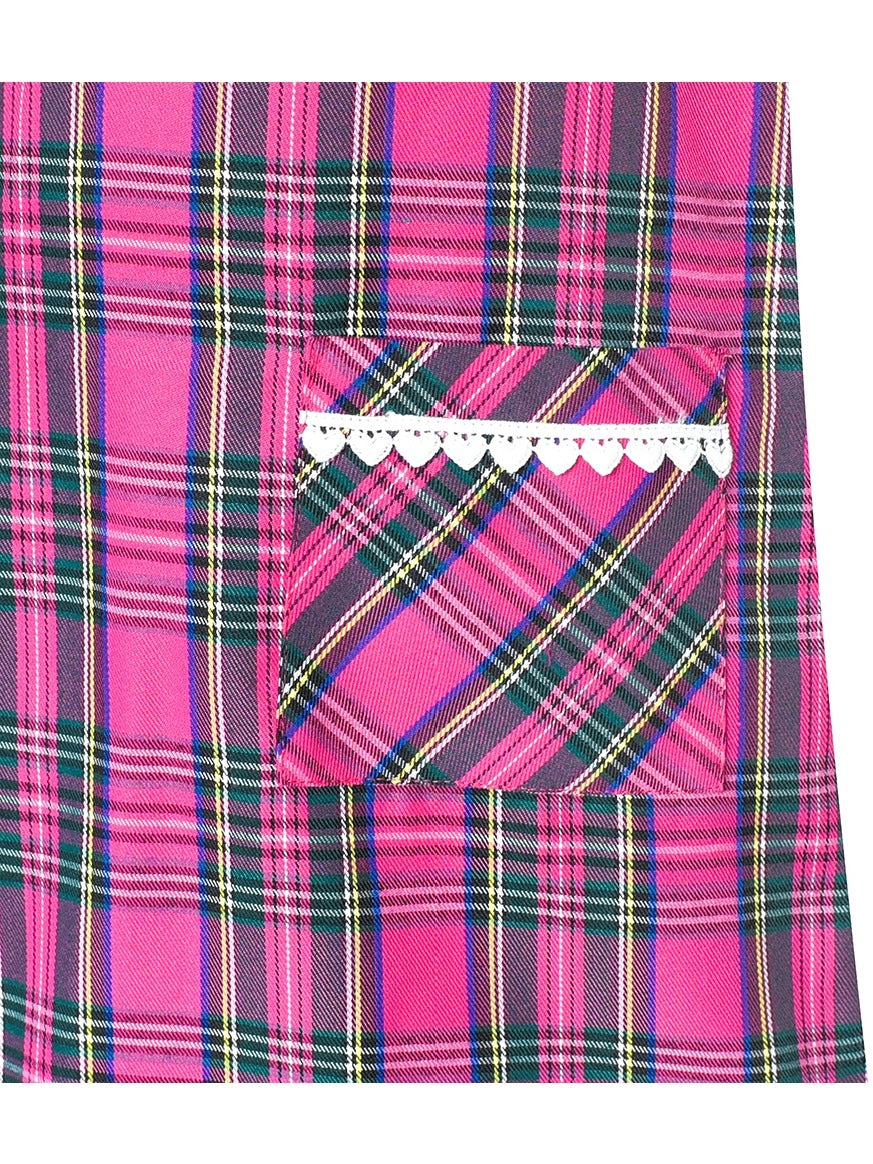 Girls Dress Plaid A-line Bow Tie School Uniform Purple