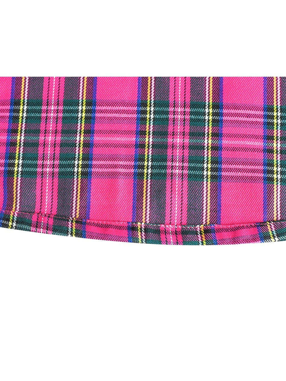 Girls Dress Plaid A-line Bow Tie School Uniform Purple