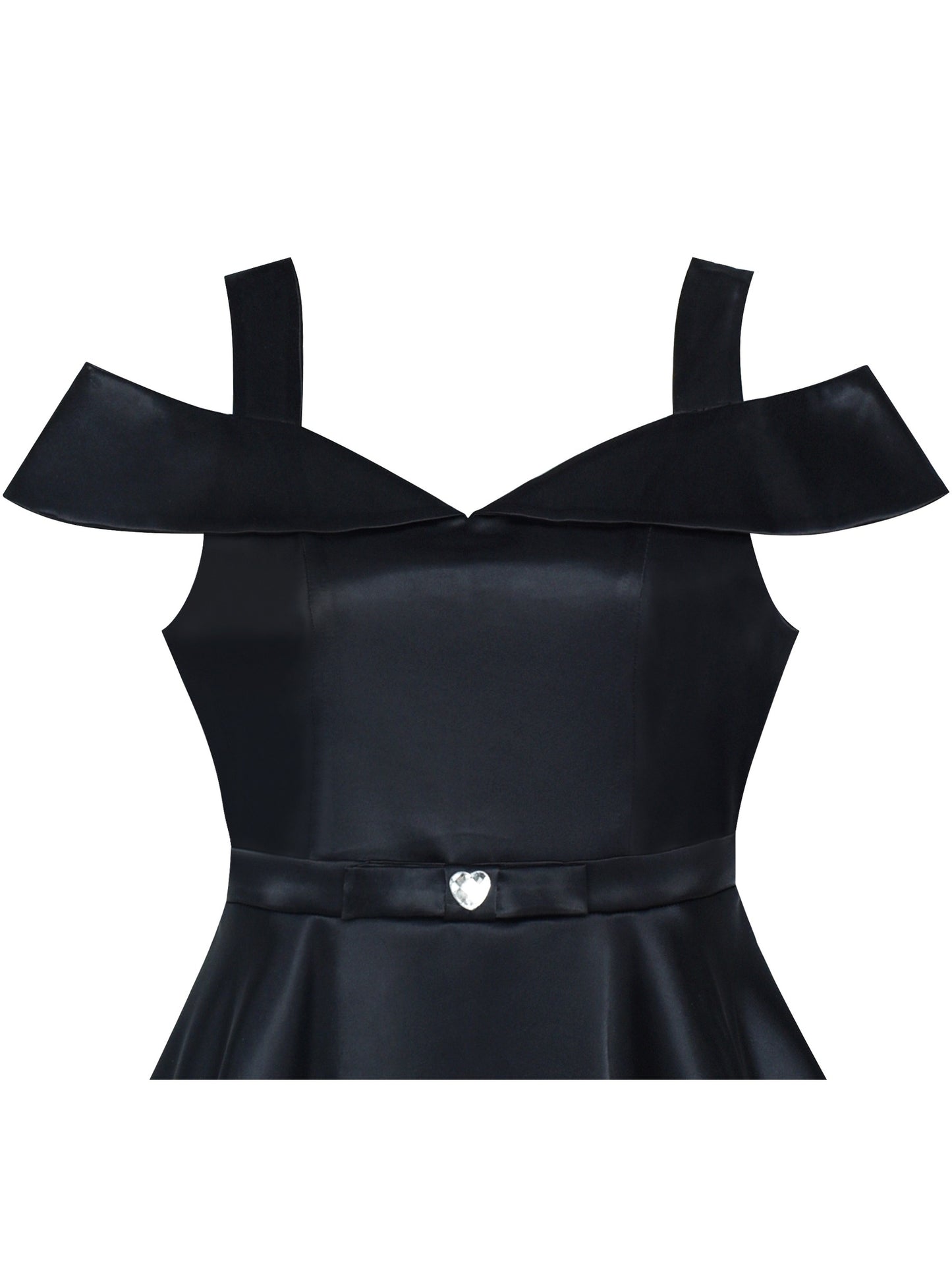 Girls Dress Black Off Shoulder Flare Party Black