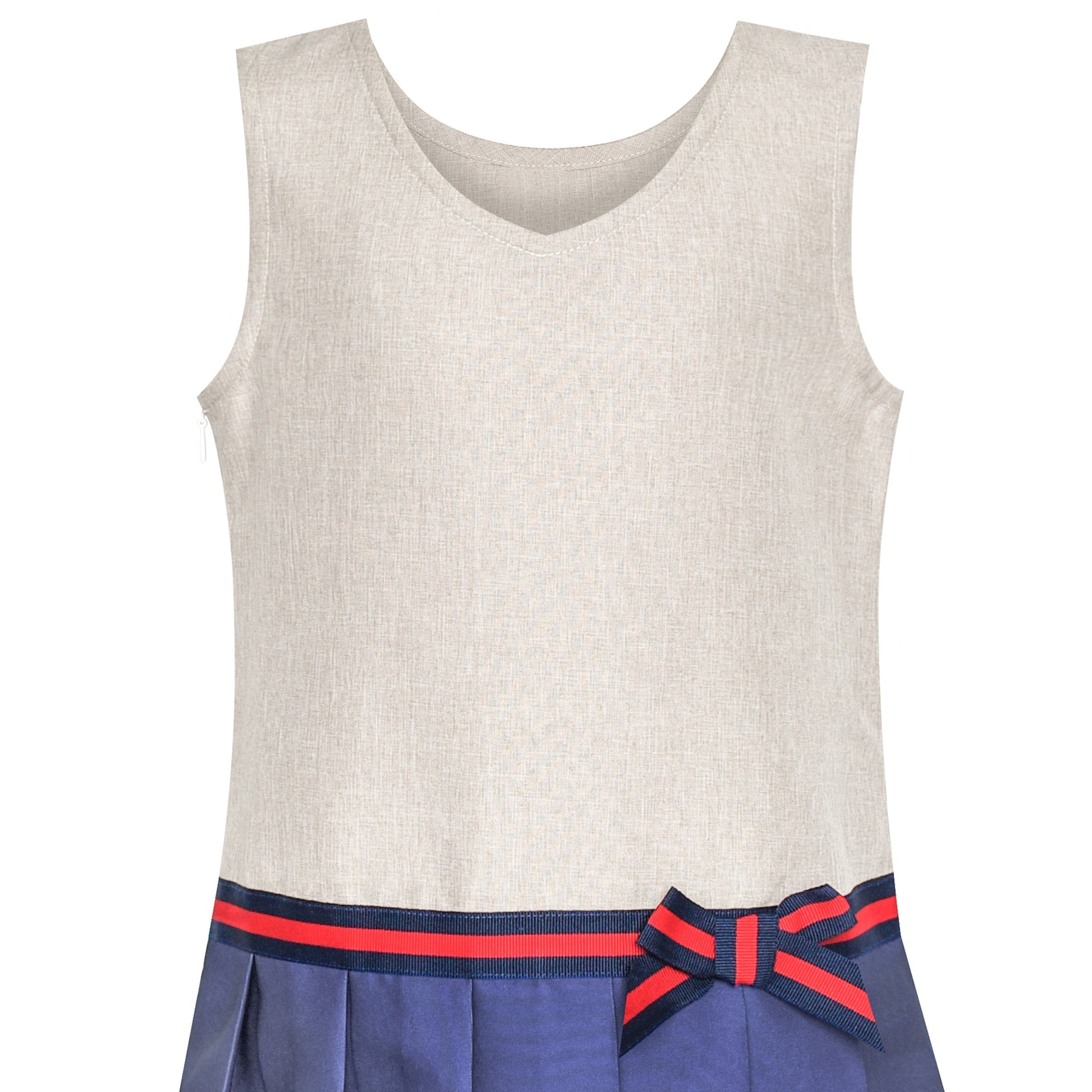 Girls Dress Red Tartan Back School Uniform White Collar Dress Multi-Color
