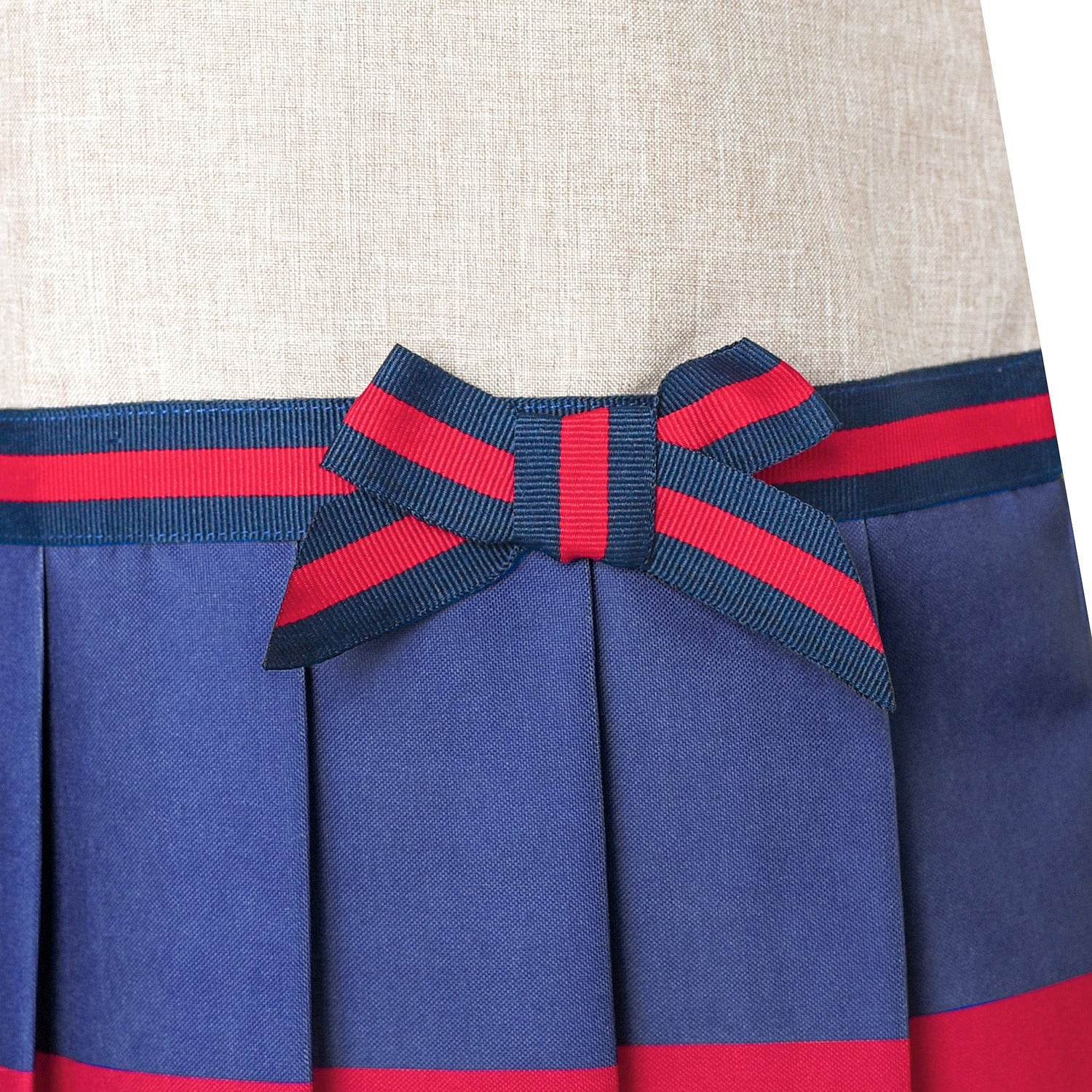 Girls Dress Red Tartan Back School Uniform White Collar Dress Multi-Color