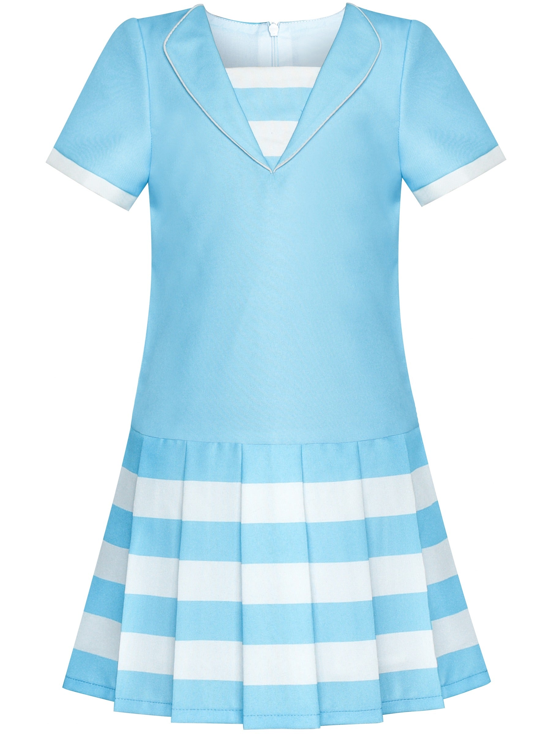 Girls Dress Red Tartan Back School Uniform White Collar Dress Blue