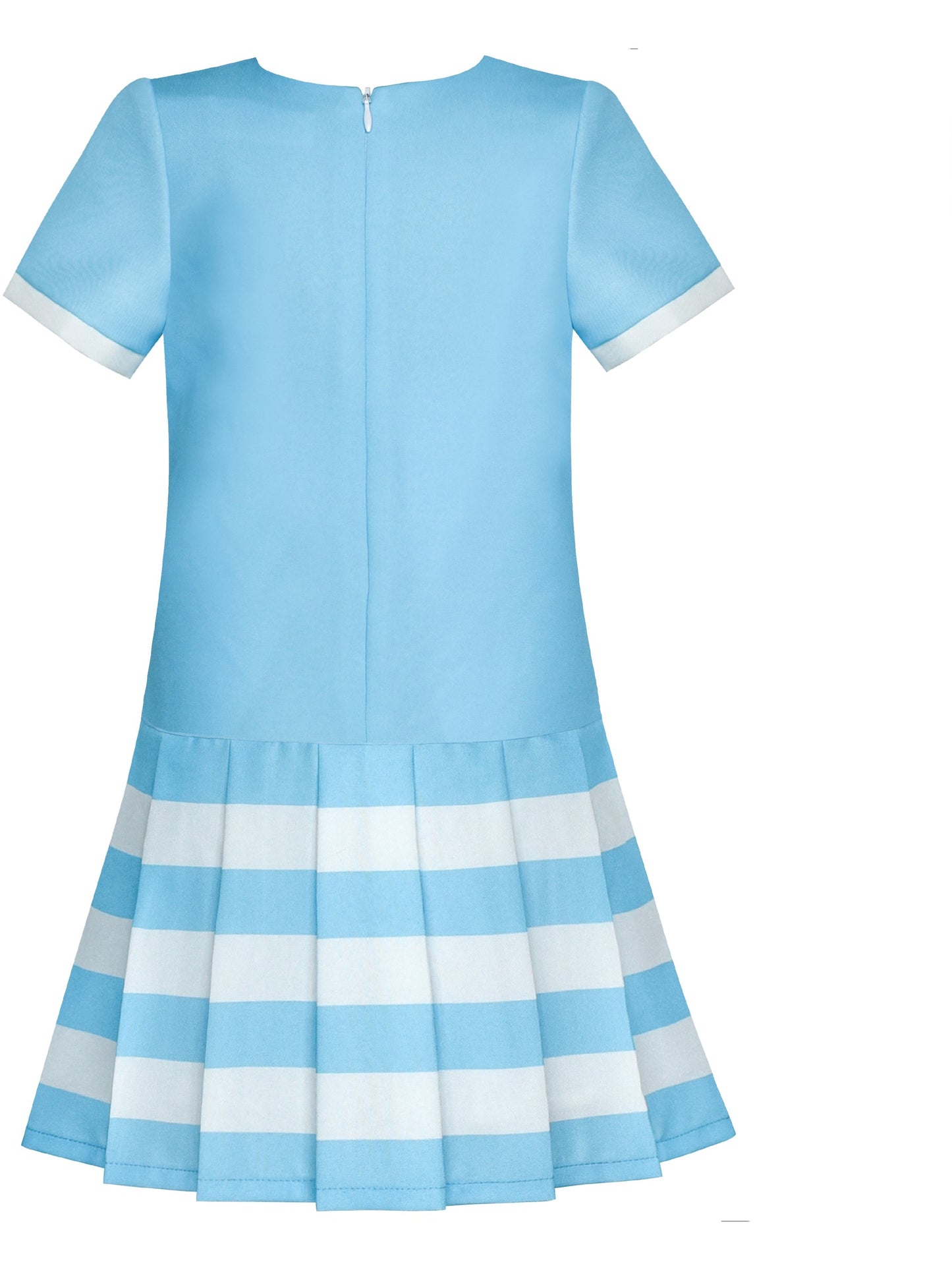 Girls Dress Red Tartan Back School Uniform White Collar Dress Blue