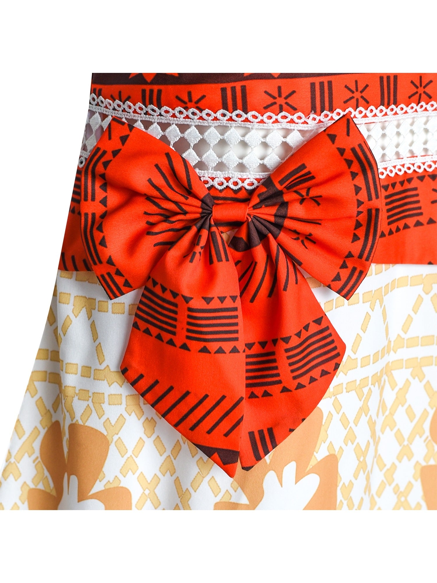 Girls Dress Moana Costume Cartoon Cosplay Halloween Princess Multi-Color