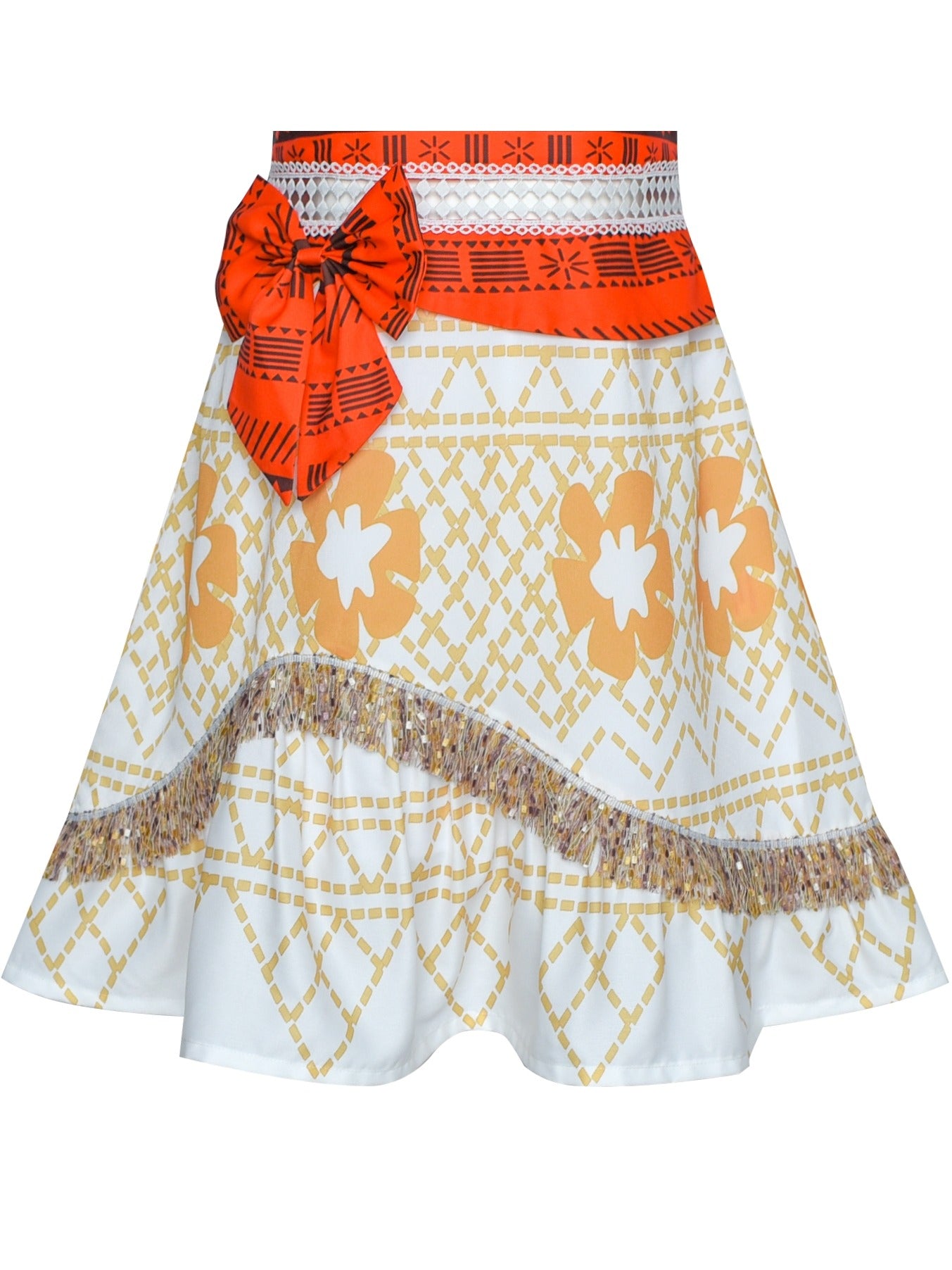 Girls Dress Moana Costume Cartoon Cosplay Halloween Princess Multi-Color