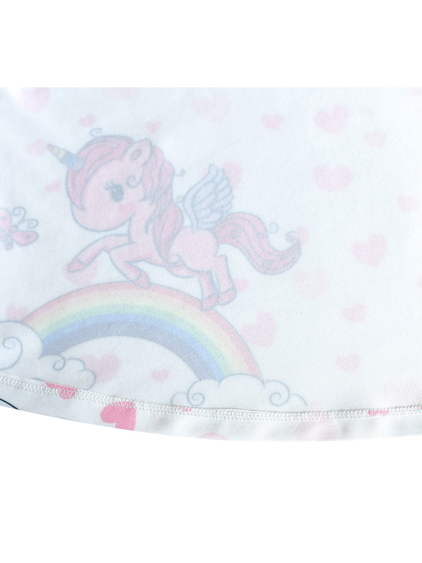 Girls Dress Unicorn Rainbow Casual Long Sleeve White
