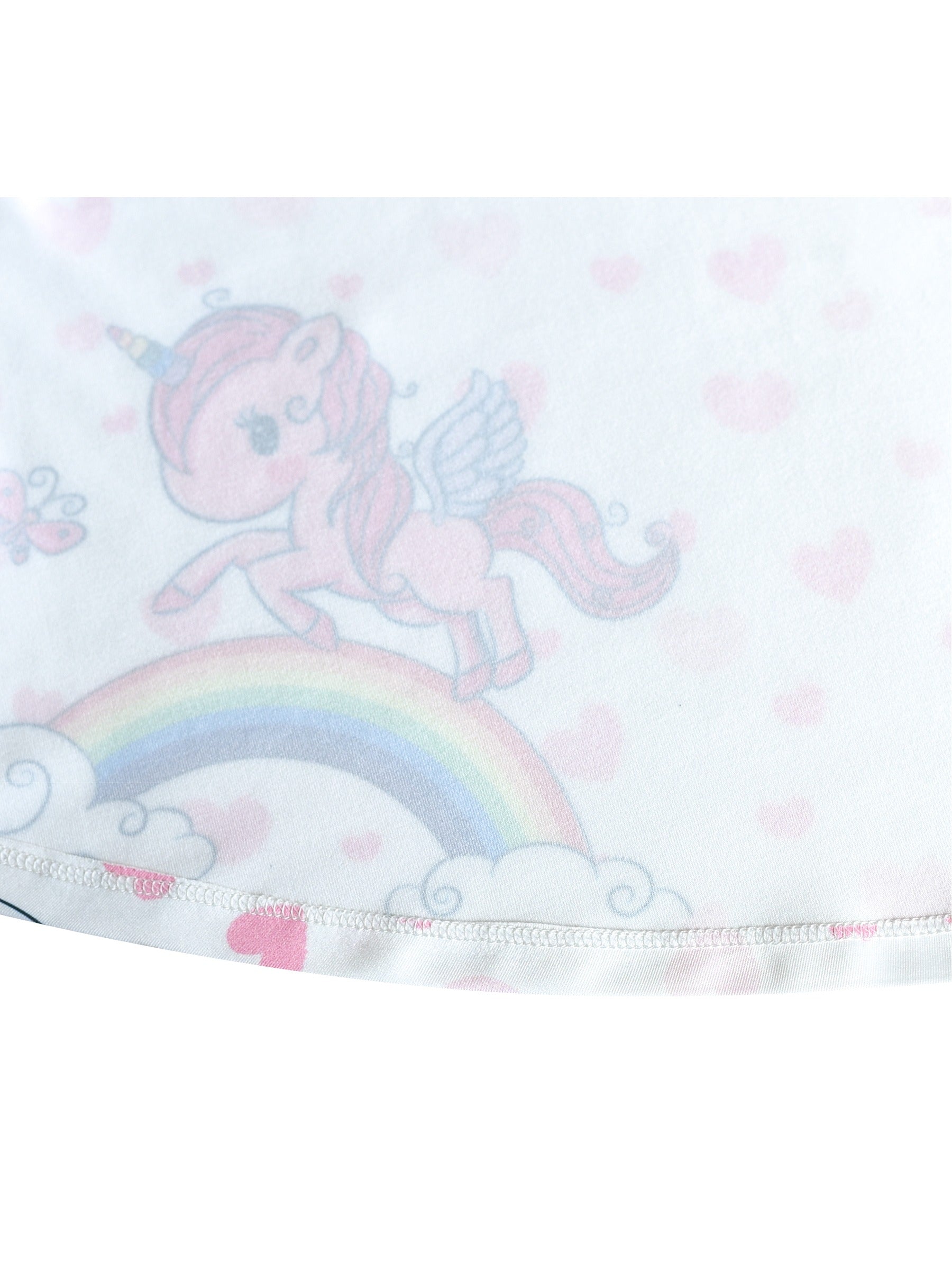Girls Dress Unicorn Rainbow Casual Long Sleeve White