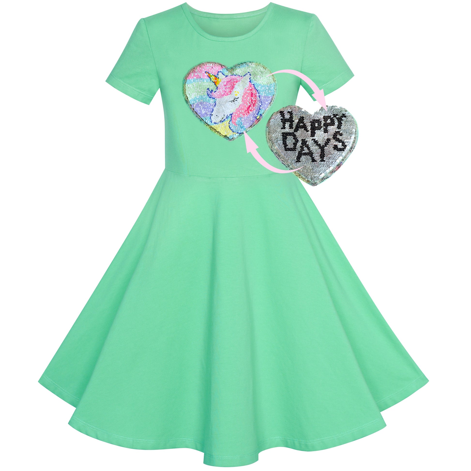 Girls Dress Blue Dot Rabbit Bunny Knitted Cotton Sundress Green