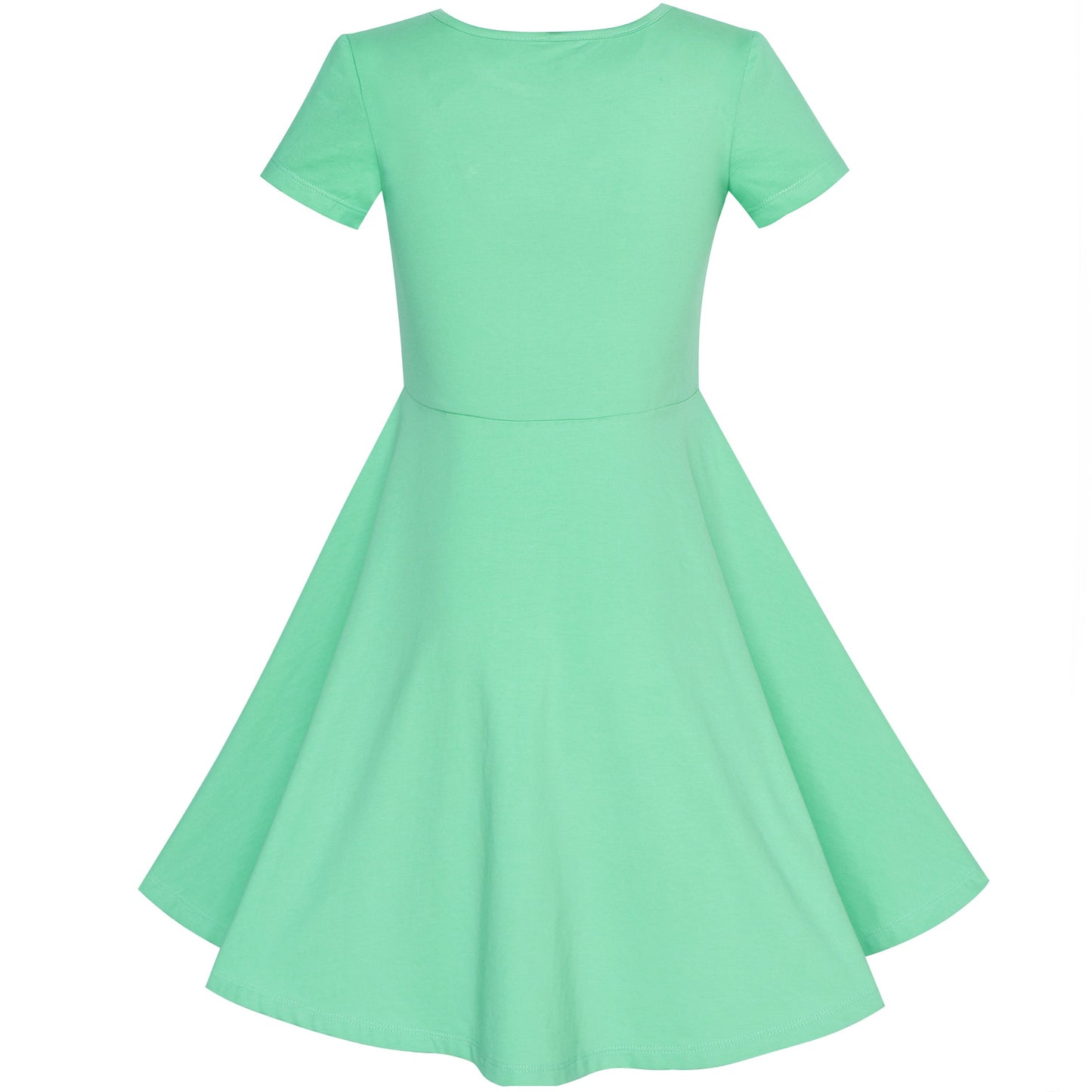 Girls Dress Blue Dot Rabbit Bunny Knitted Cotton Sundress Green