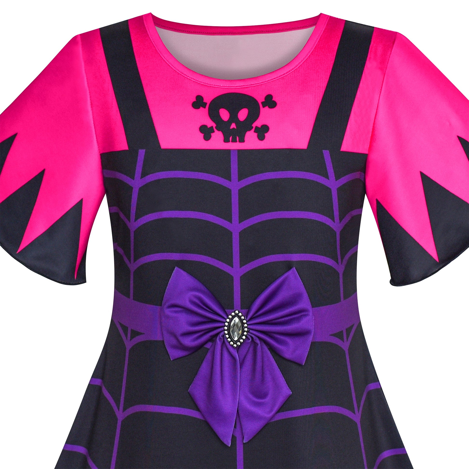 Girls Dress 2-in-1 Vampire Girl Halloween Costume Headband Multi-Color