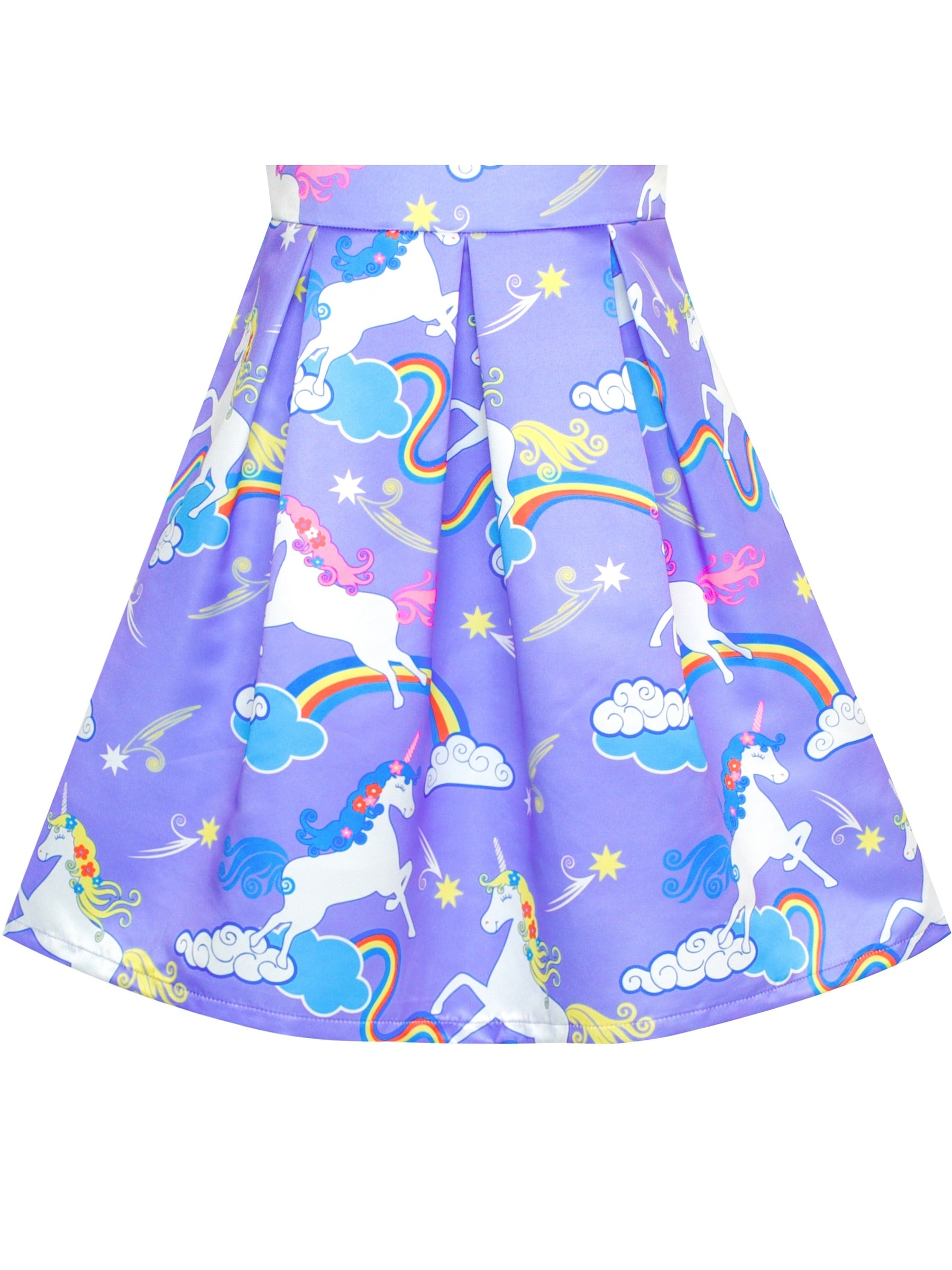 Girls Dress Flower Garden Print Elegant Chinese Style Purple