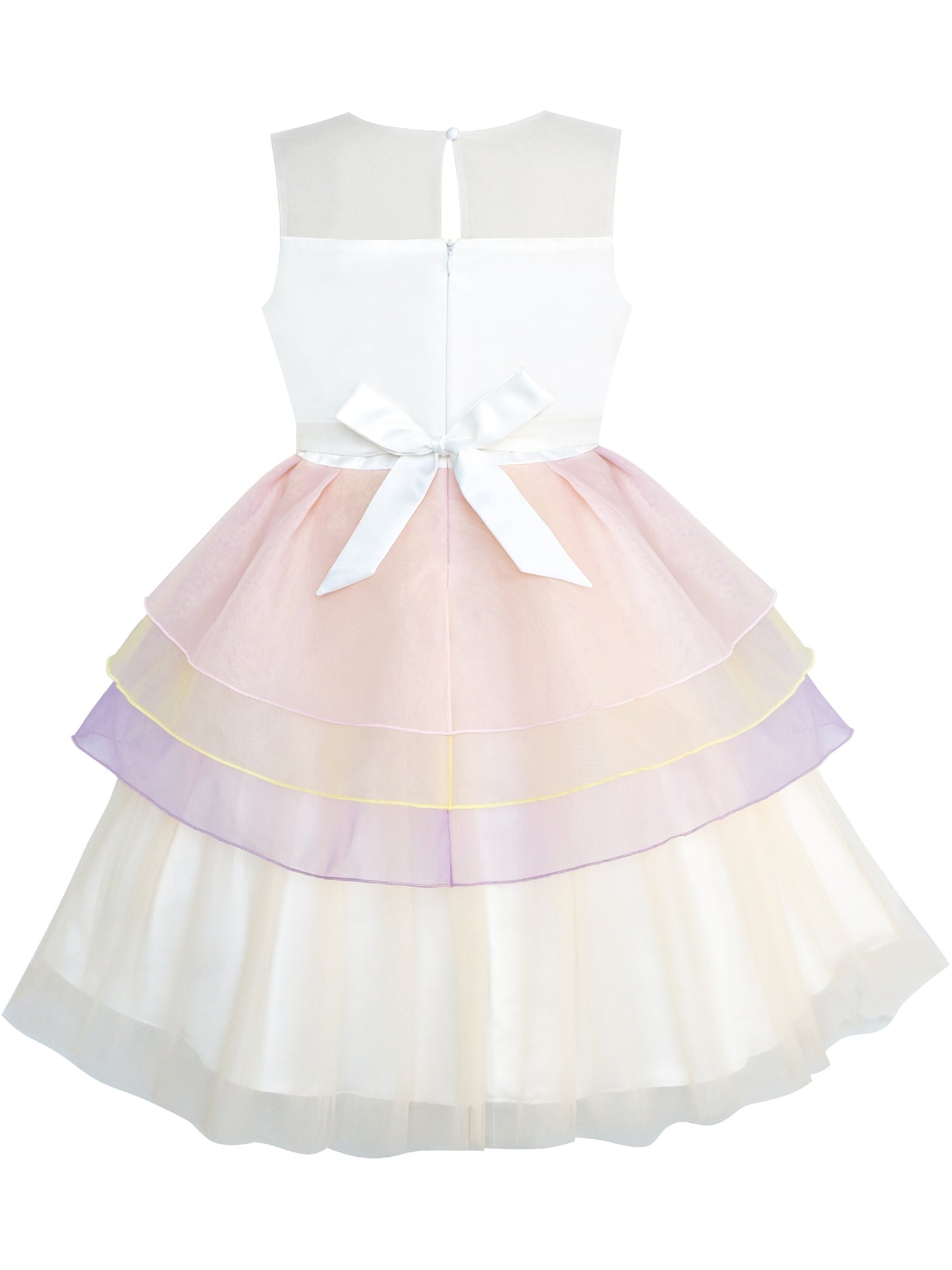 Girls Dress Pink Unicorn Costume Cosplay Princess Pageant Party Beige