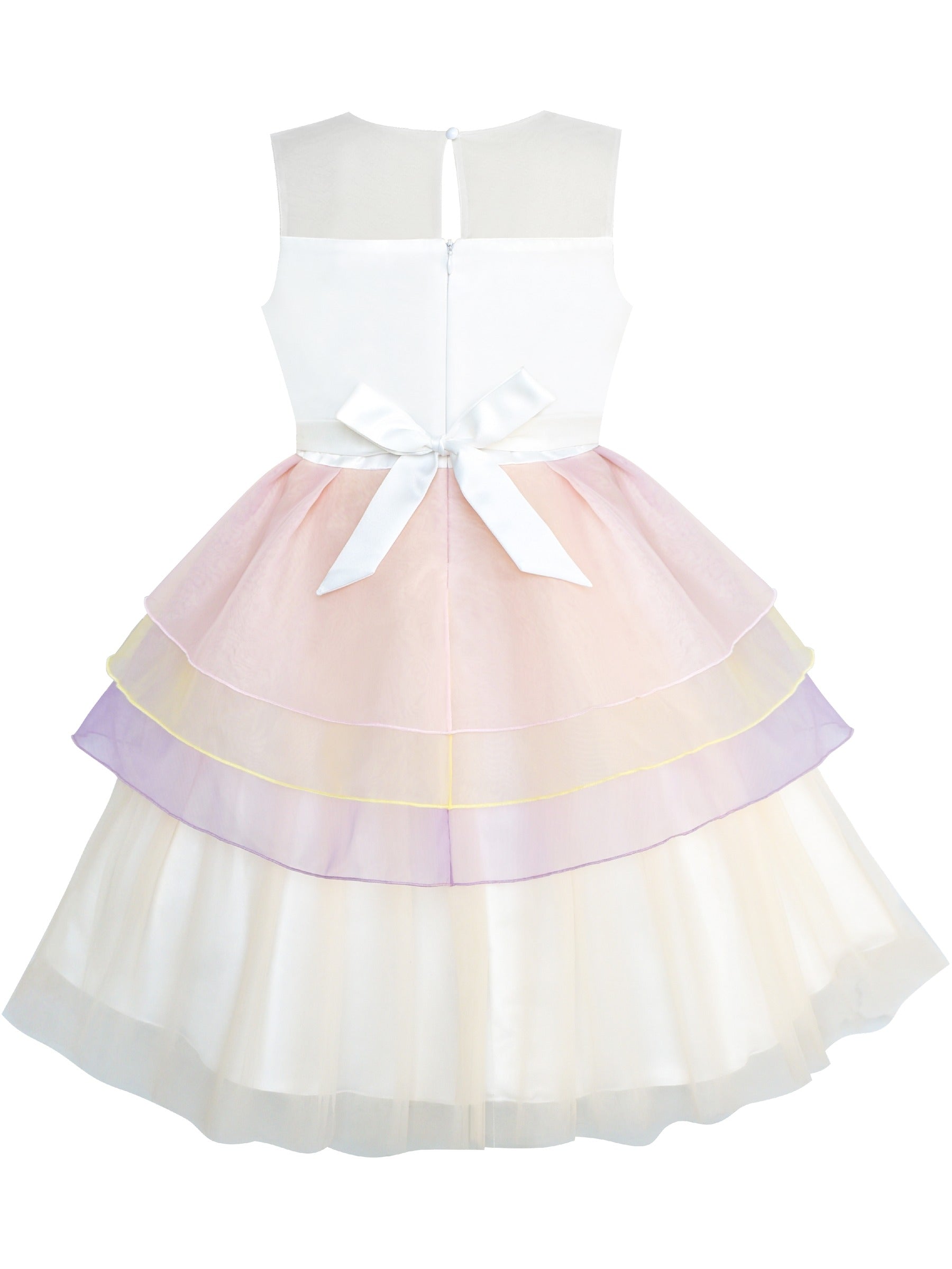 Girls Dress Pink Unicorn Costume Cosplay Princess Pageant Party Beige